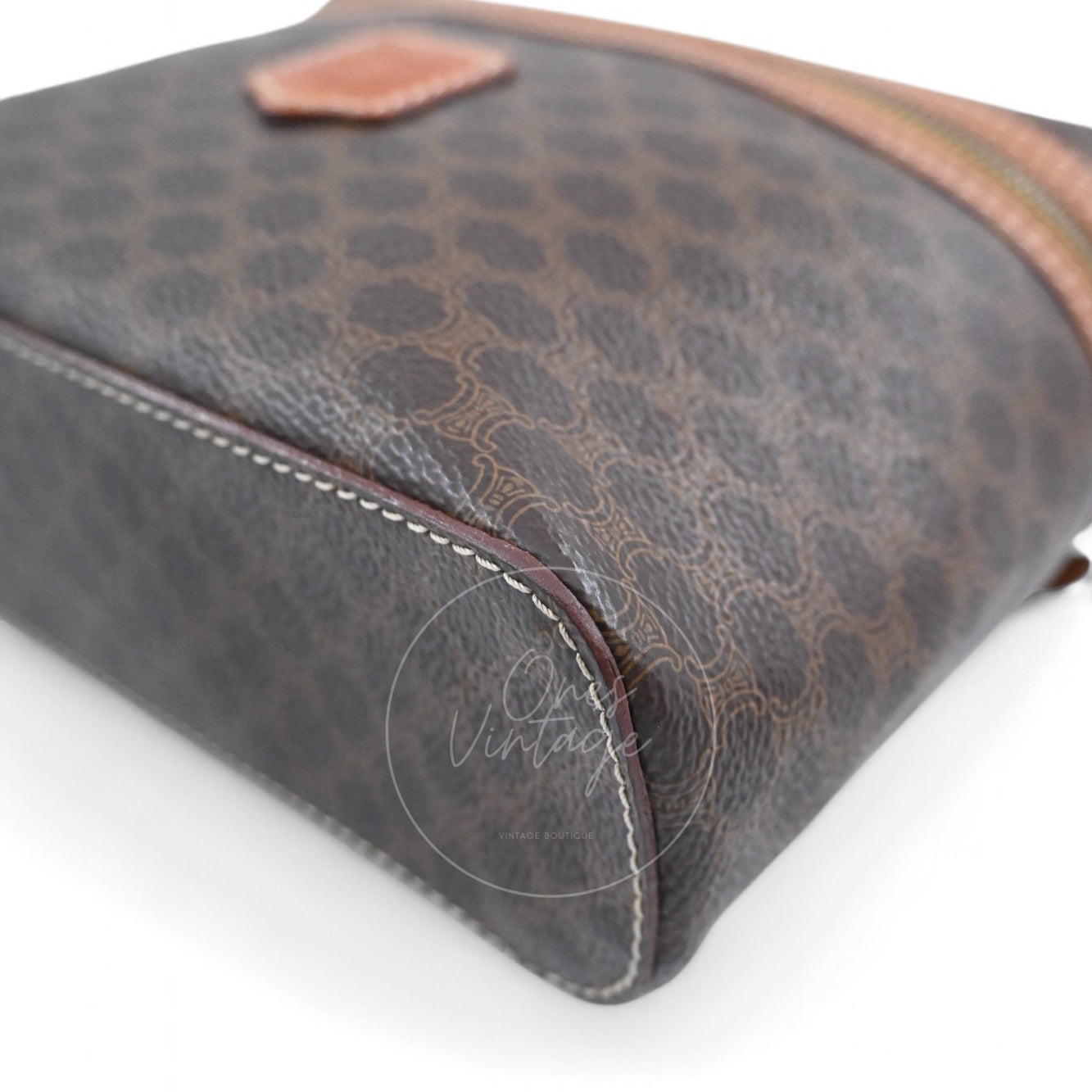 Celine Vintage Monogram Vanity GHW Brown
