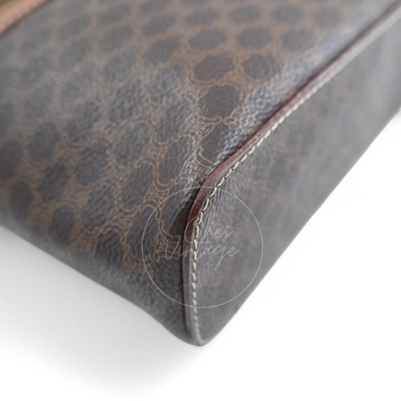 Celine Vintage Monogram Vanity GHW Brown