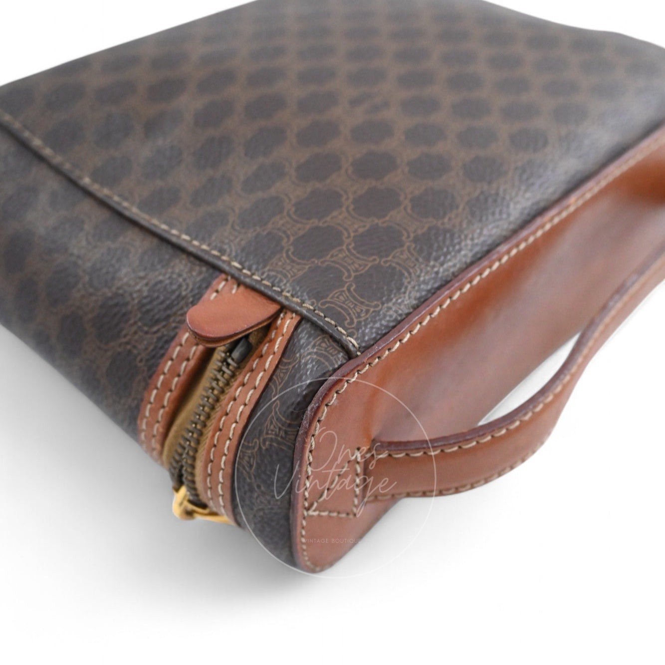 Celine Vintage Monogram Vanity GHW Brown