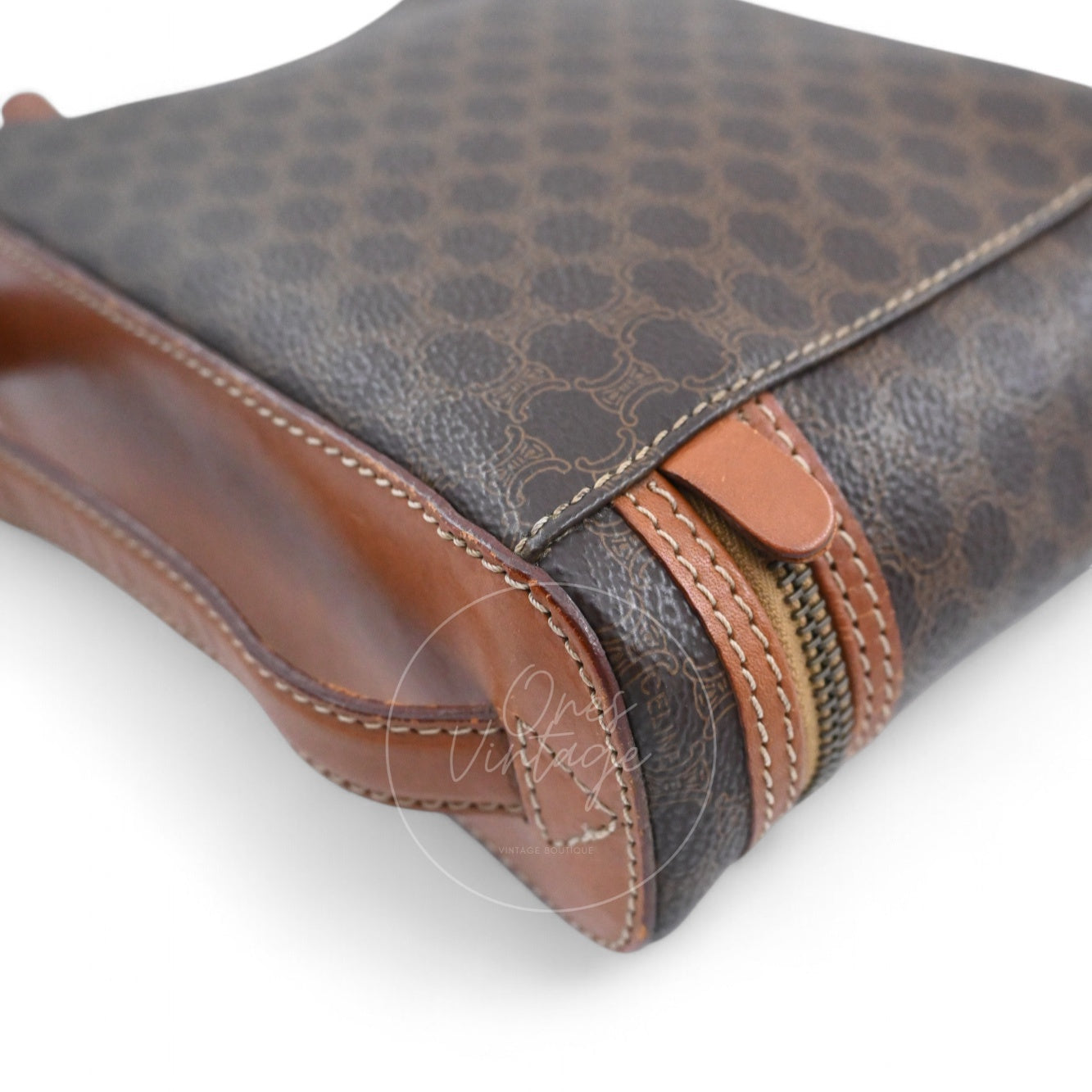 Celine Vintage Monogram Vanity GHW Brown