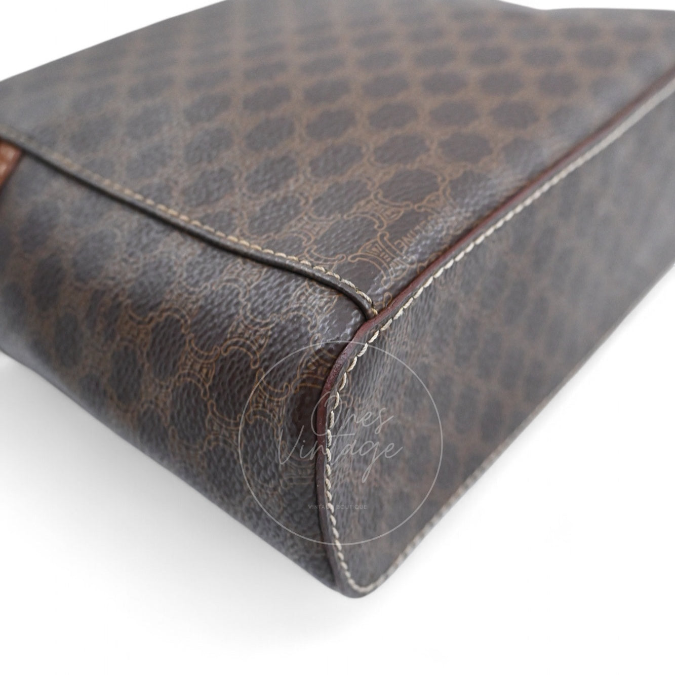 Celine Vintage Monogram Vanity GHW Brown