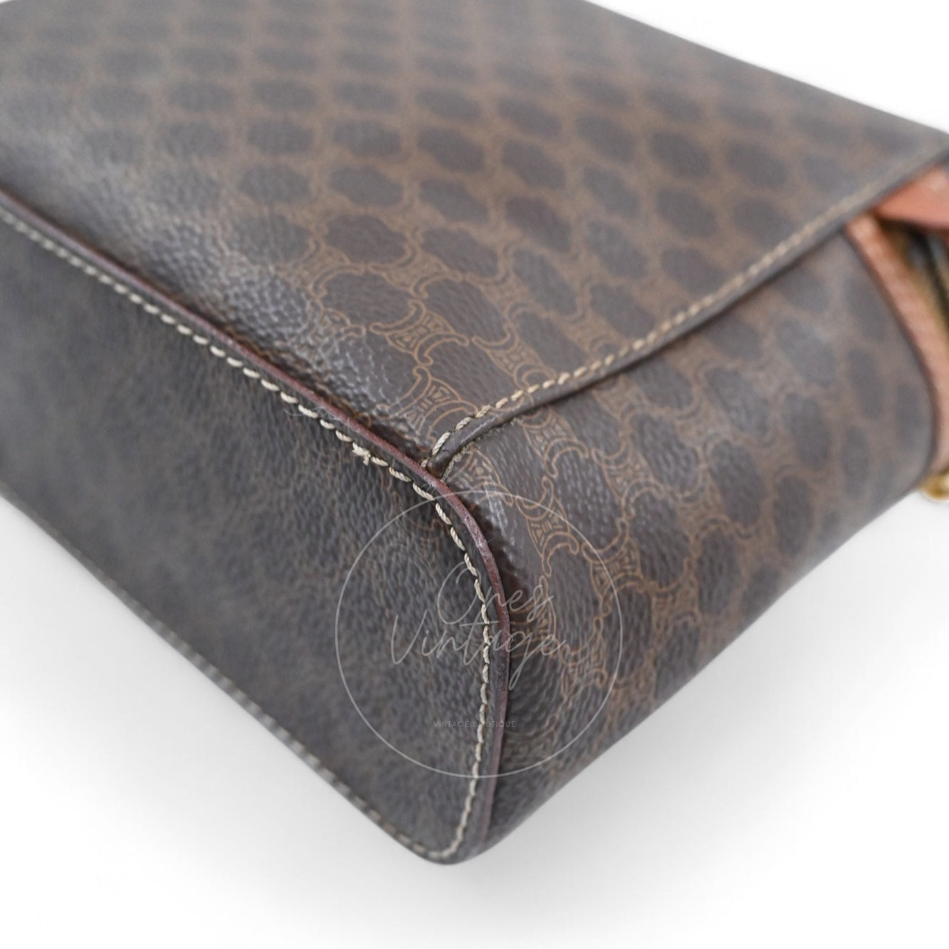 Celine Vintage Monogram Vanity GHW Brown