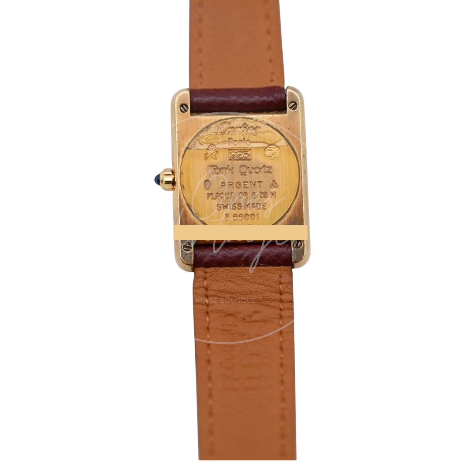 Cartier Tank Quartz 366001 Maroon