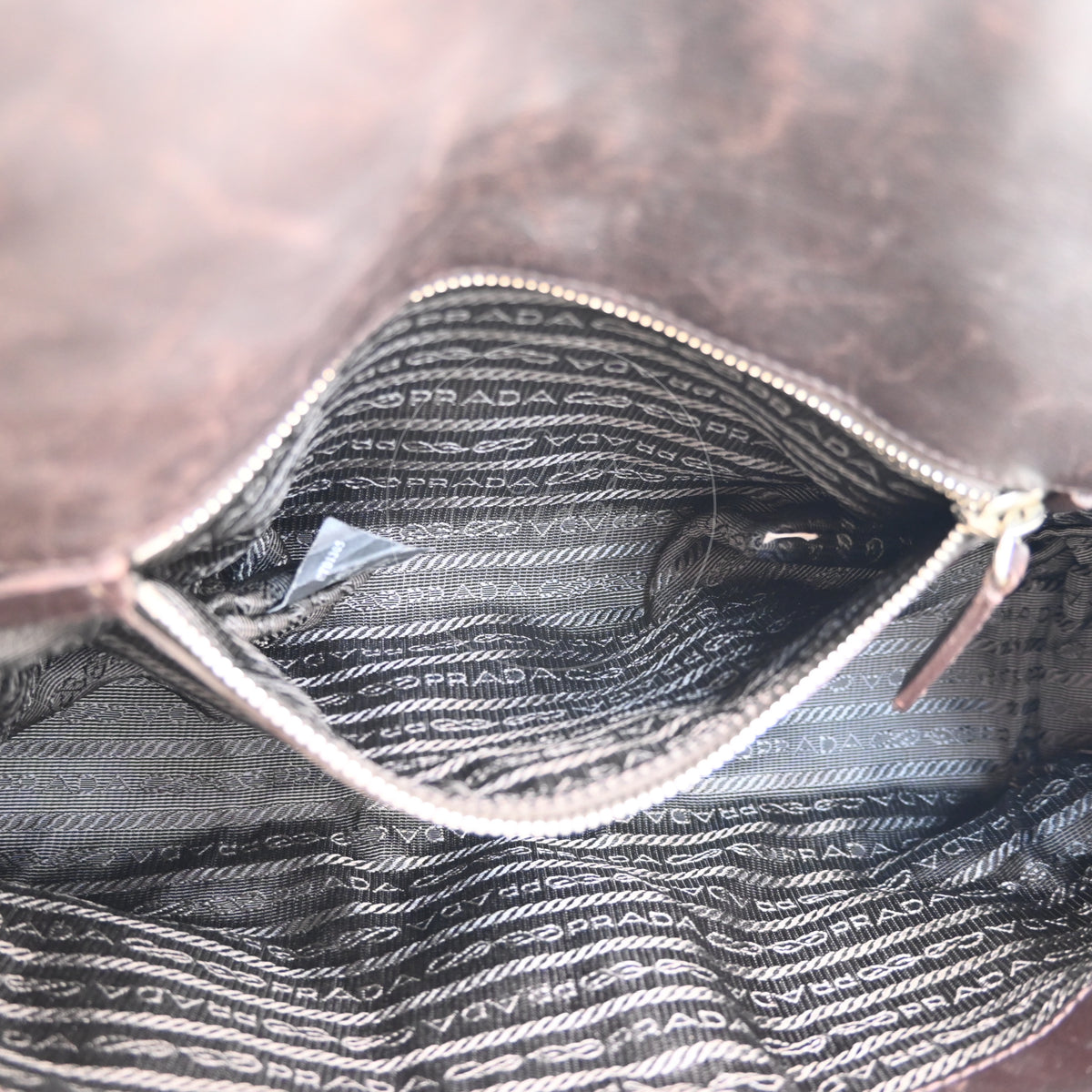 Prada Cavallino Zebra Print Easy Bag Calf Hair SWH Brown and White