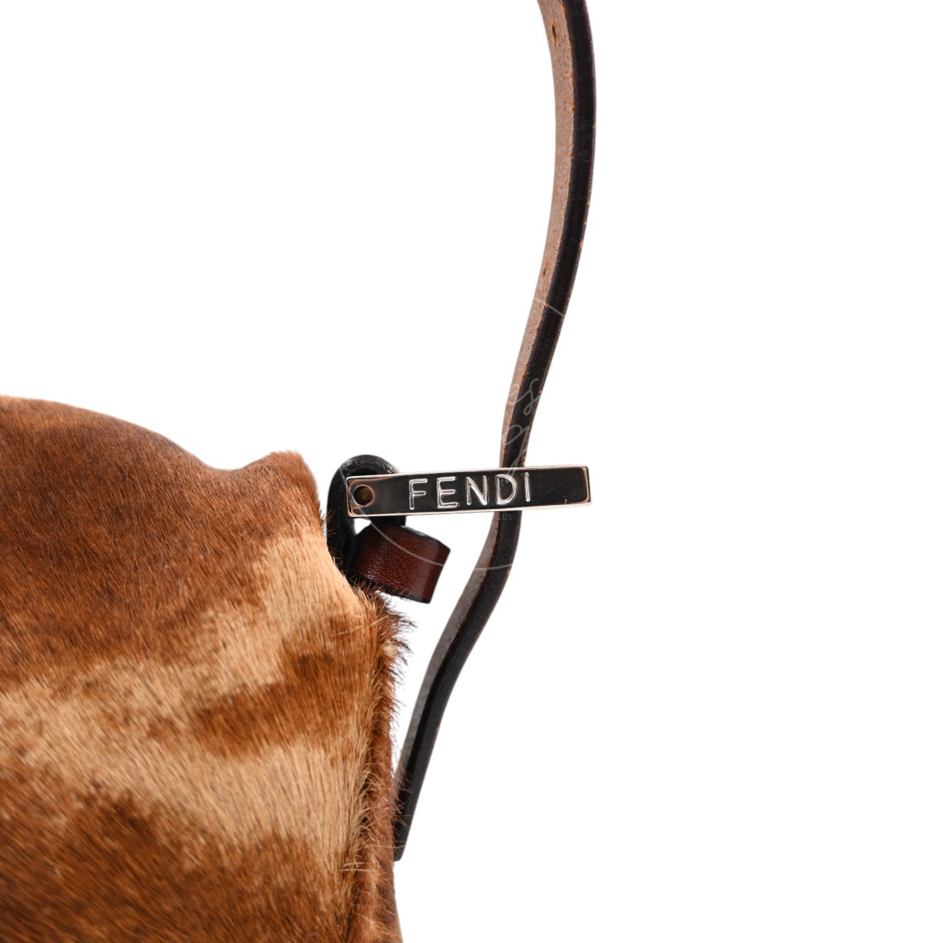 Fendi Brown Mamma Baguette Harako Leather Shoulder Bag PHW Brown Black
