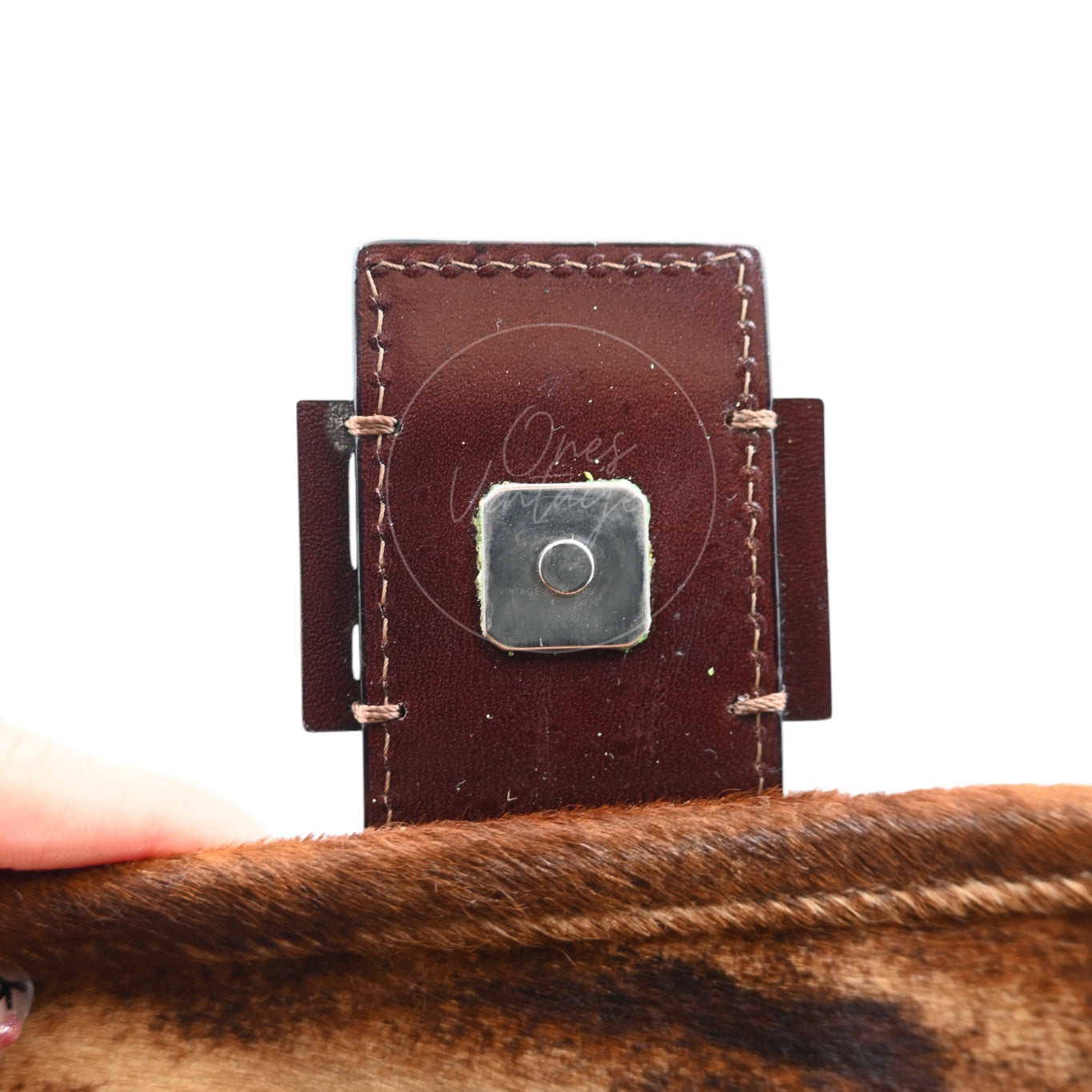 Fendi Brown Mamma Baguette Harako Leather Shoulder Bag PHW Brown Black