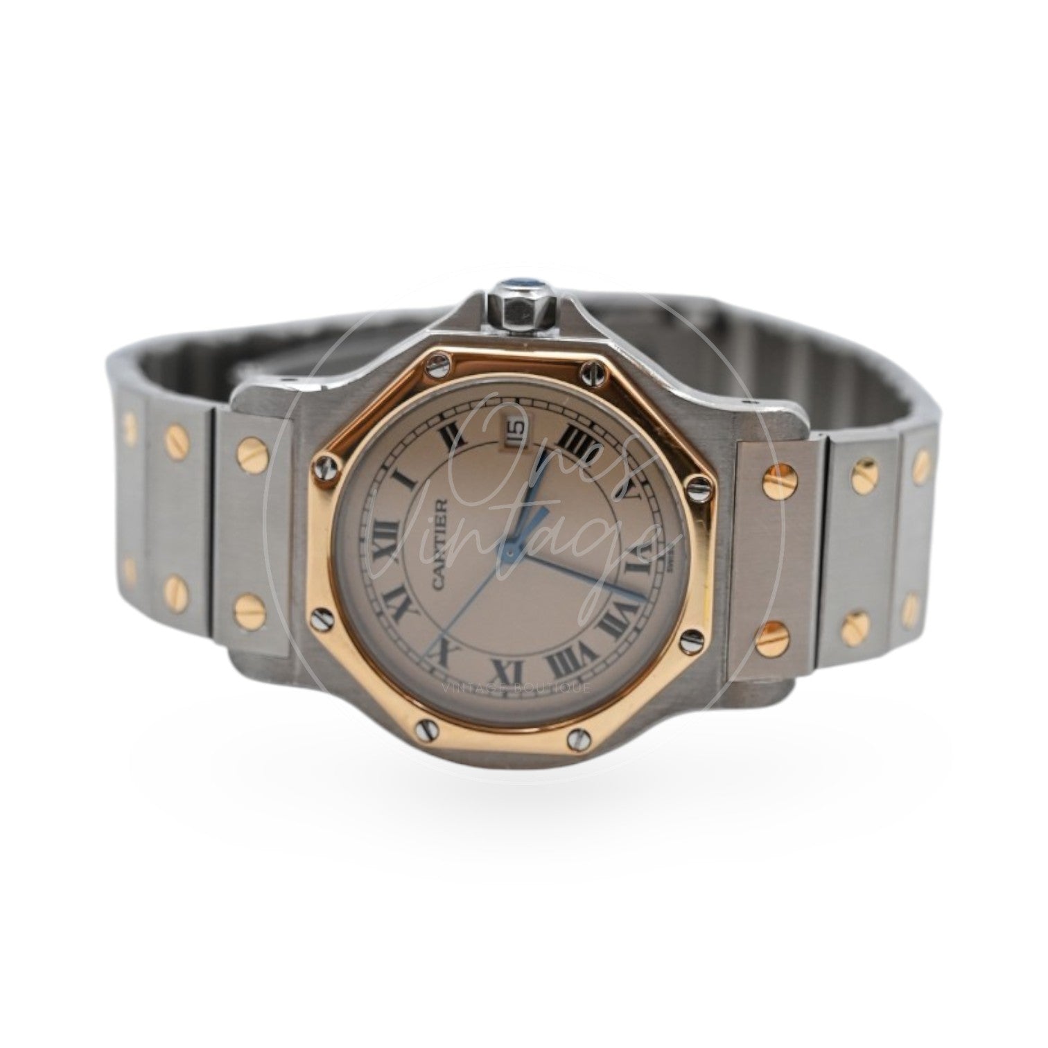 Cartier Santos Octagon Stainless Steel 18K Yellow Gold 29mm Watch Quartz