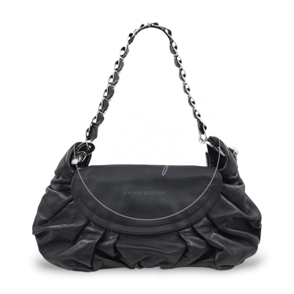 Christian Dior 32 Lambskin Jazz Club Shoulder Bag SHW Black