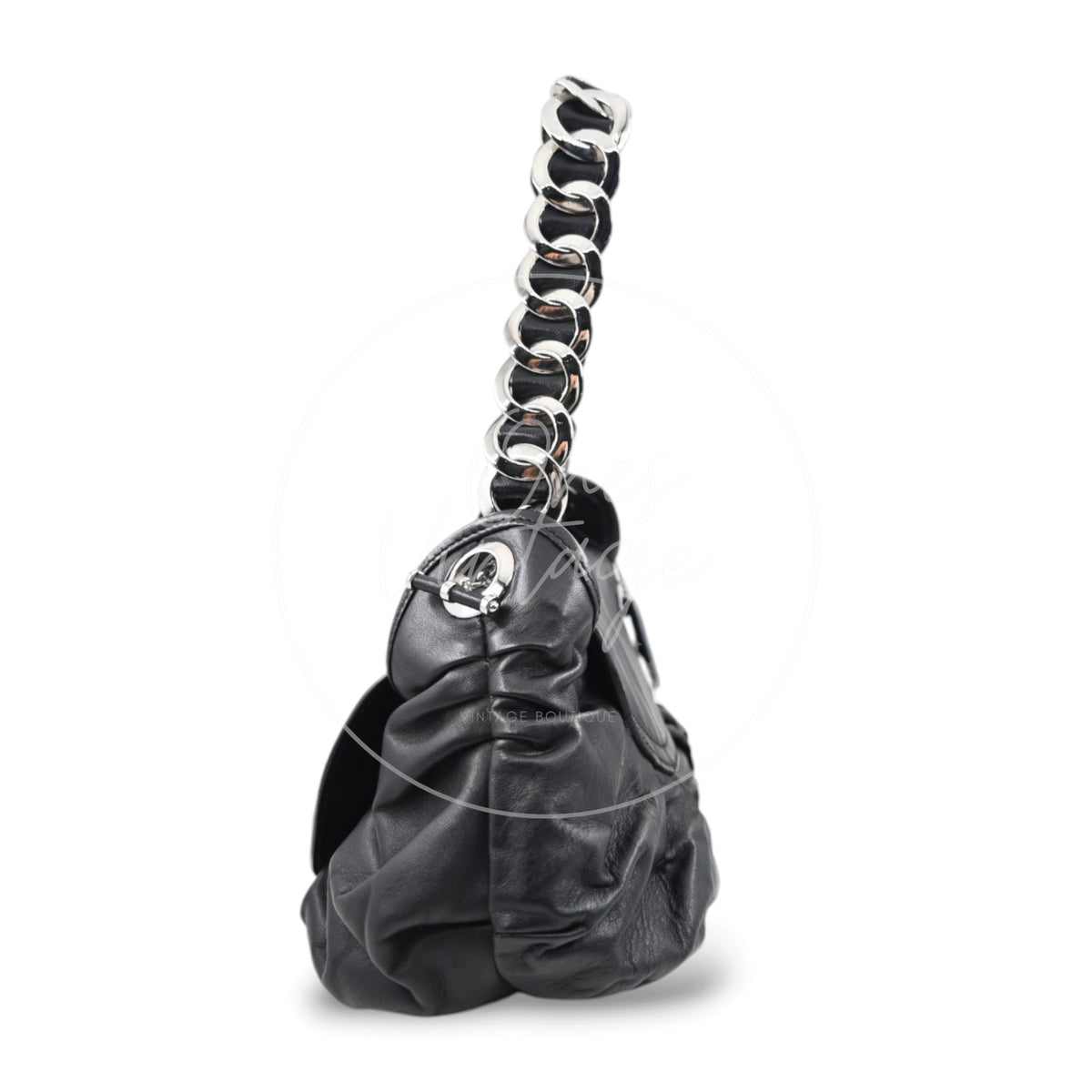 Christian Dior 32 Lambskin Jazz Club Shoulder Bag SHW Black
