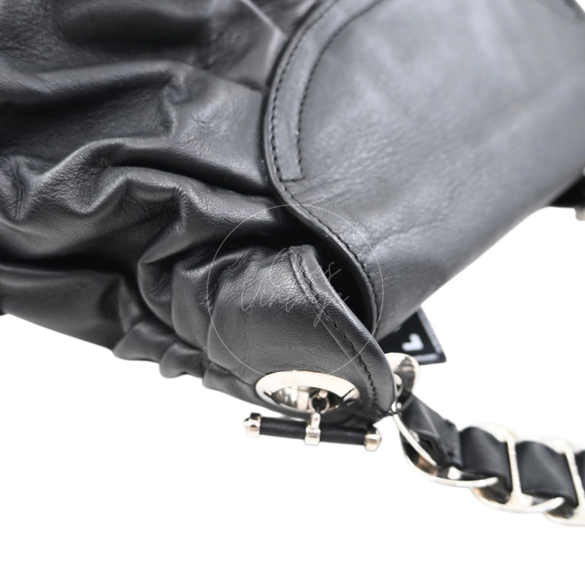 Christian Dior 32 Lambskin Jazz Club Shoulder Bag SHW Black