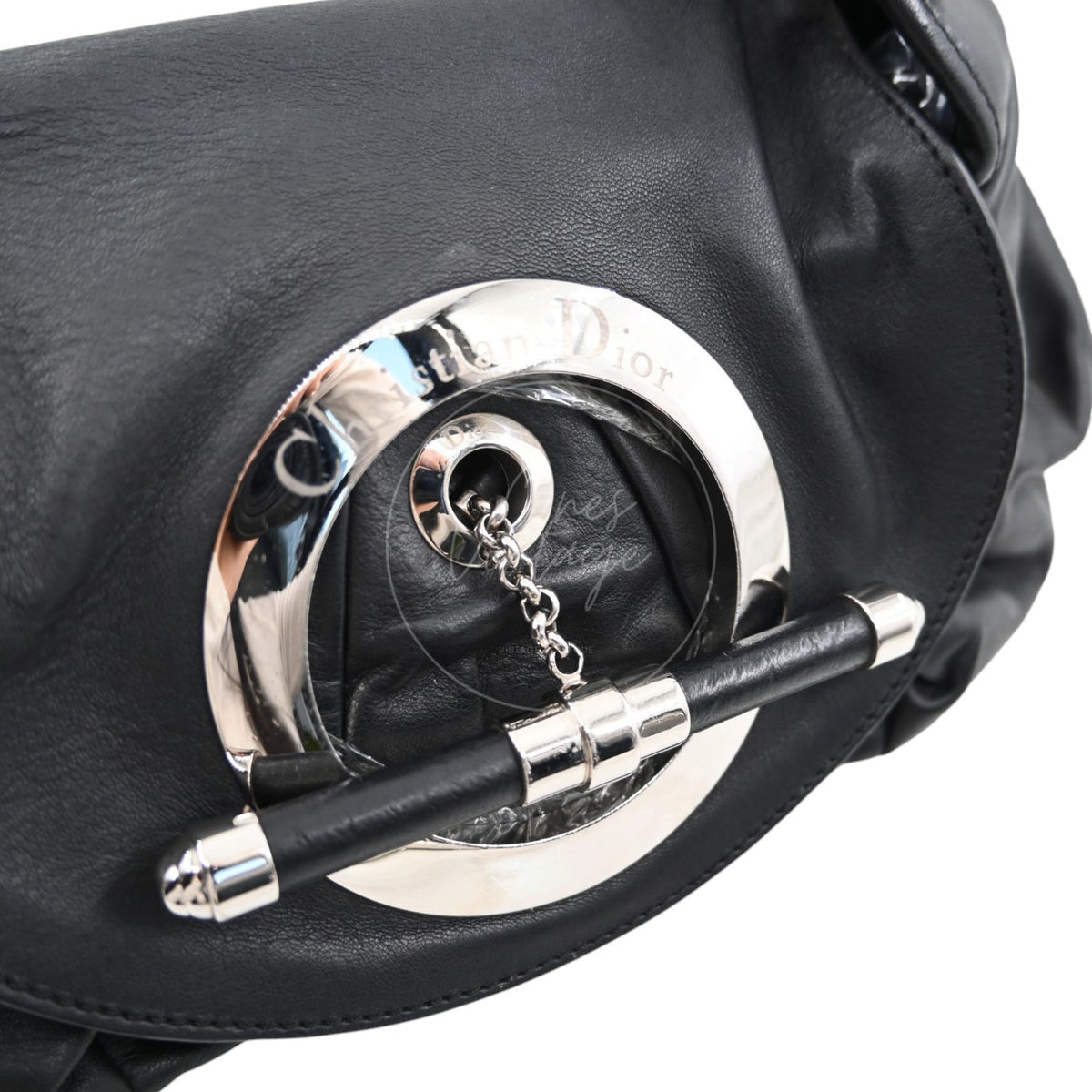 Christian Dior 32 Lambskin Jazz Club Shoulder Bag SHW Black