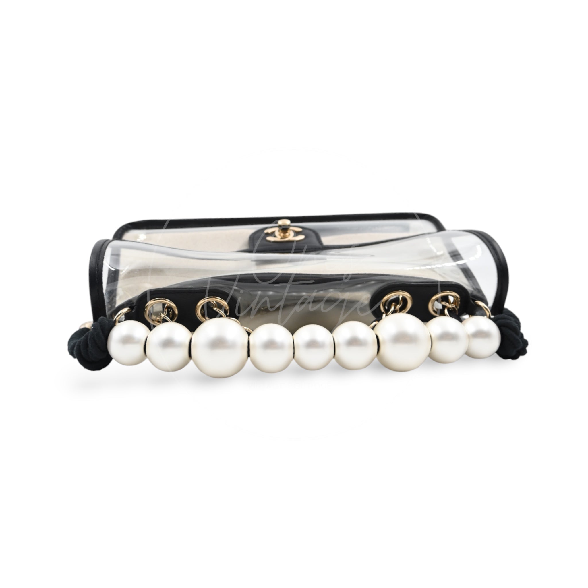 Chanel Sand by The Sea Pearl in Clear Classic Flap Bag GHW Clear Series 27