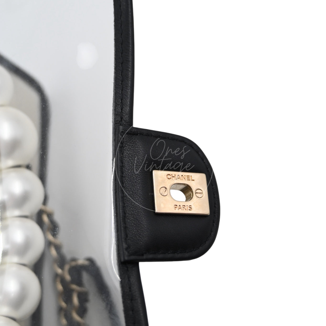 Chanel Sand by The Sea Pearl in Clear Classic Flap Bag GHW Clear Series 27