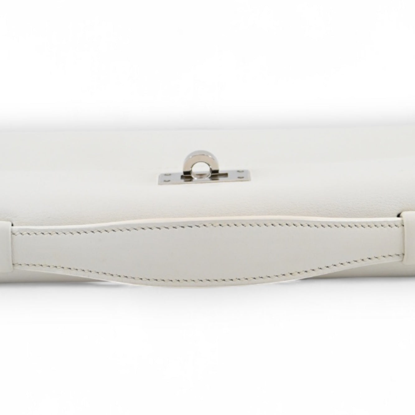 Hermes Kelly Cut Clutch Swift PHW White Square L