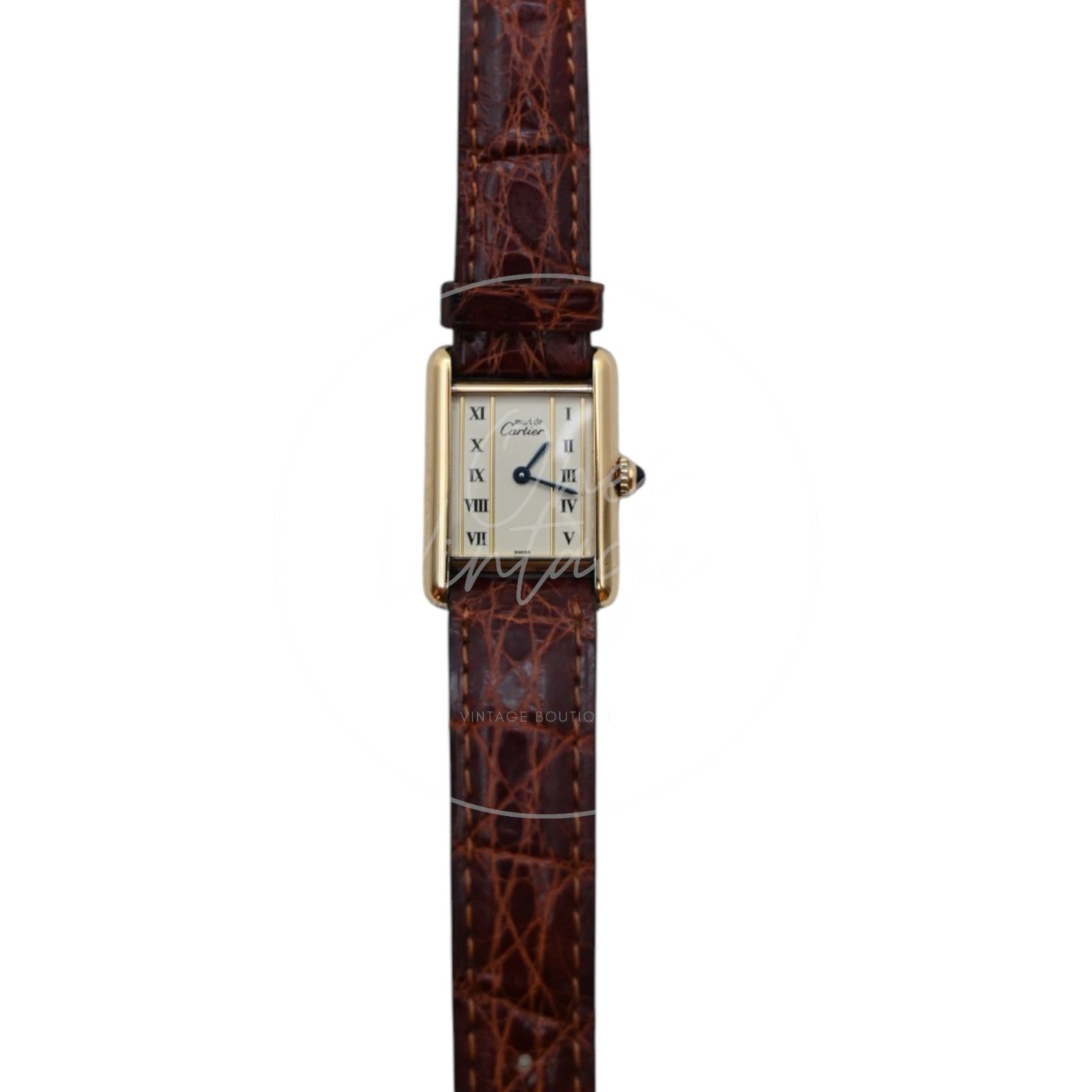 Cartier Must De Tank Quartz Ivory Columm Roman Dial