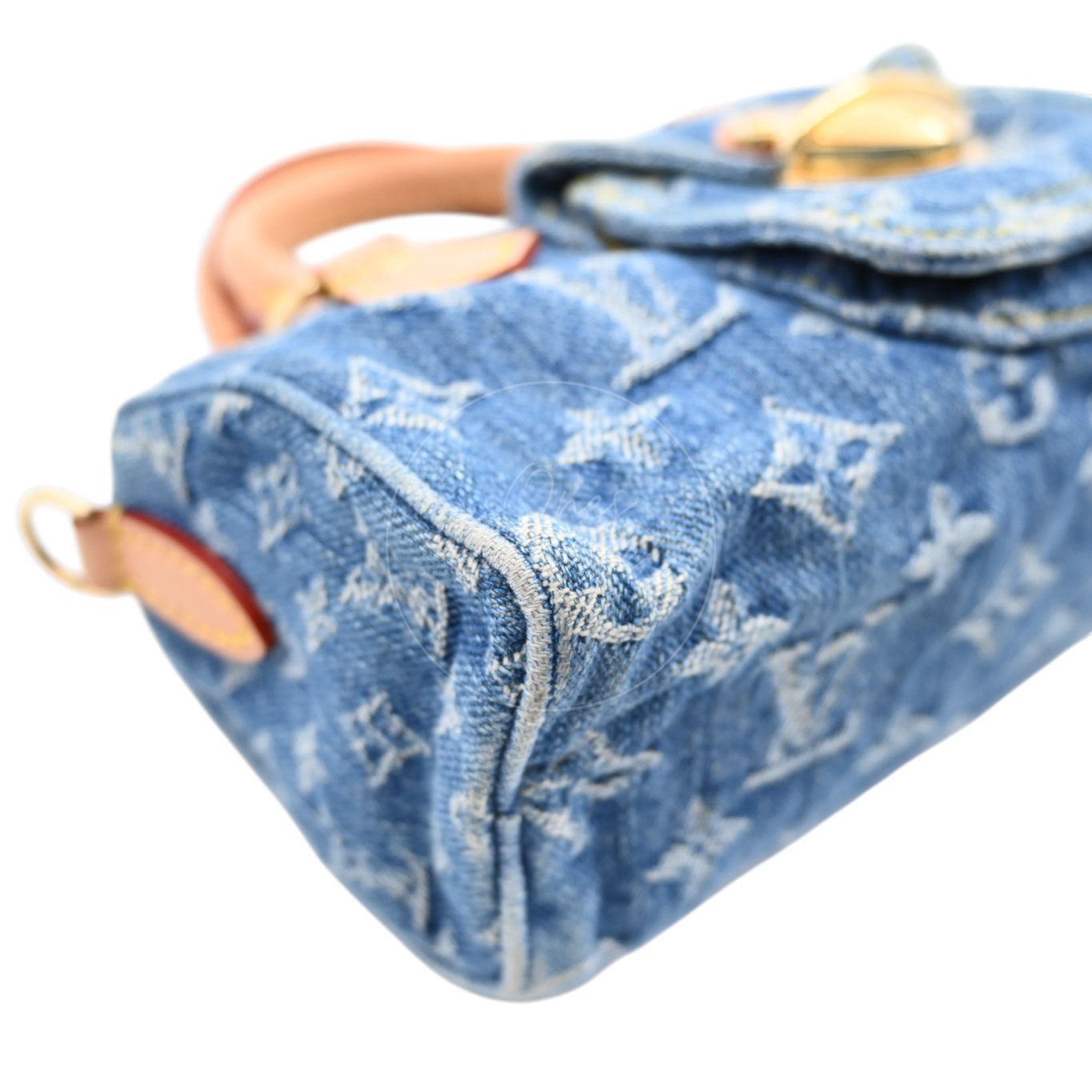 Louis Vuitton LV Nano Speedy GHW M82950 2way Crossbody Handbag GHW Denim Blue