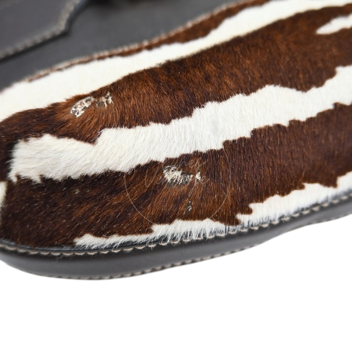 Gucci Zebra Print Pony Hair Hasler Horsebit Hobo Bag GHW Brown