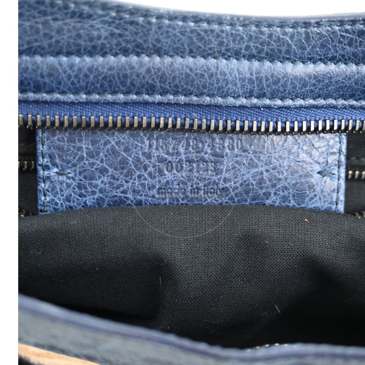Balenciaga Pony Hair Agneau Leopard Printed 38cm City PHW Bleu Roi