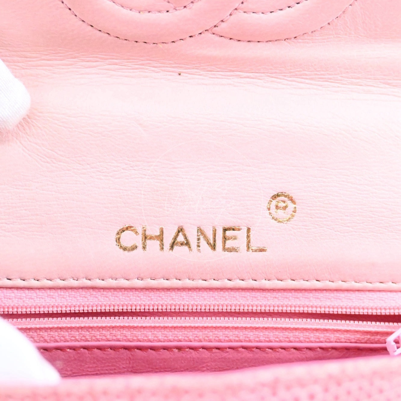 Chanel Mini Square Single Chain Single Flap Lizard Bag GHW Pink Series 1