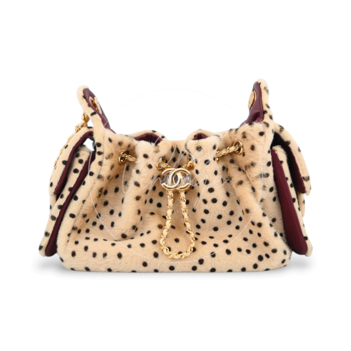 Chanel 25 Bag Mini Pony Hair Cheetah GHW Beige Black Series U9