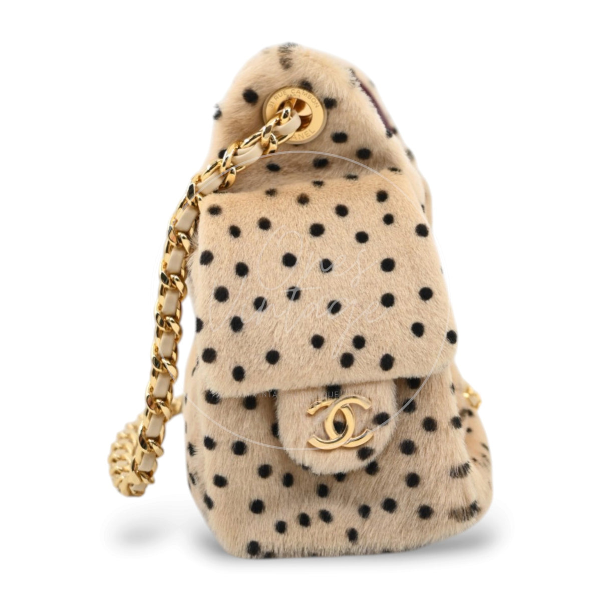 Chanel 25 Bag Mini Pony Hair Cheetah GHW Beige Black Series U9