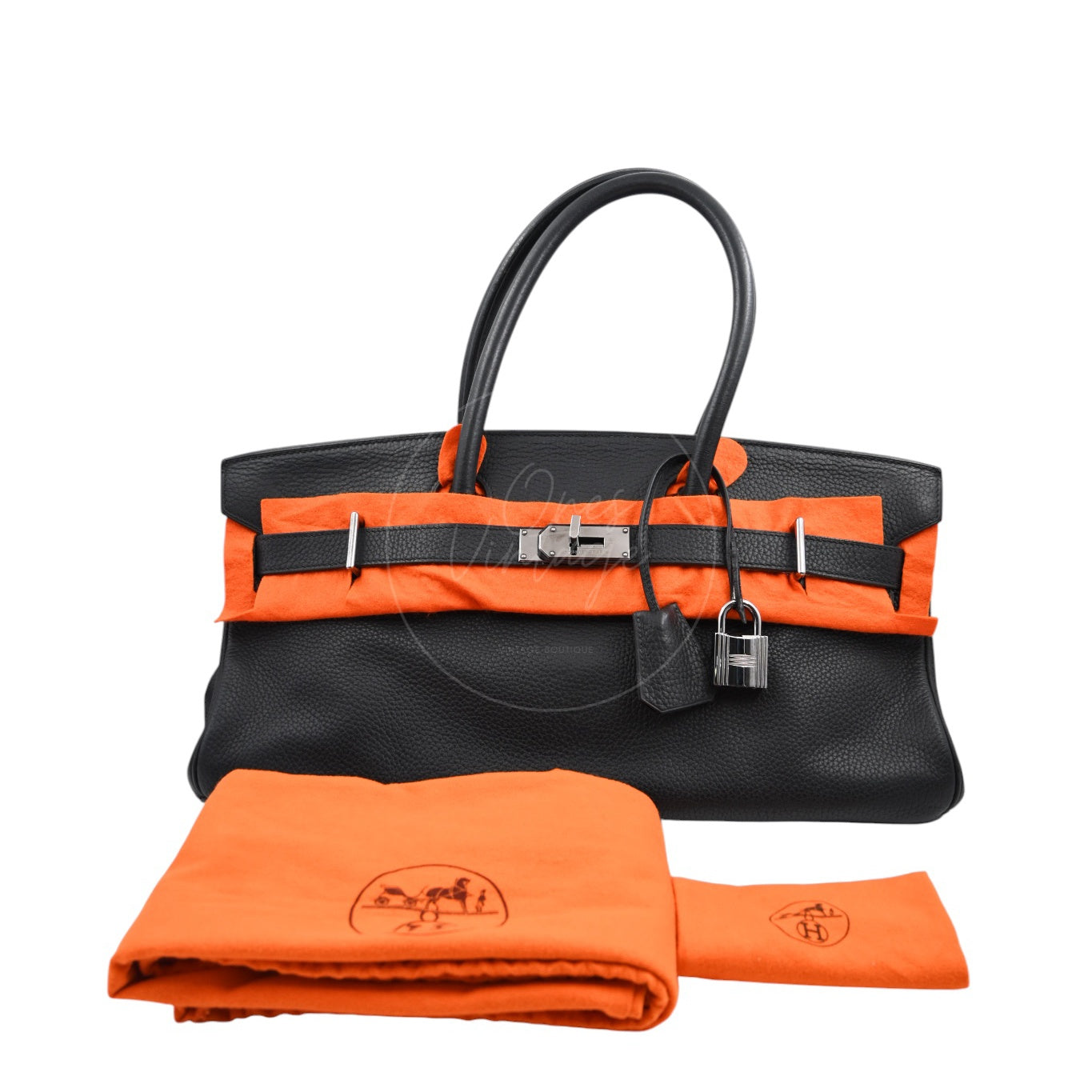 Hermes Shoulder Birkin PHW Black Square H