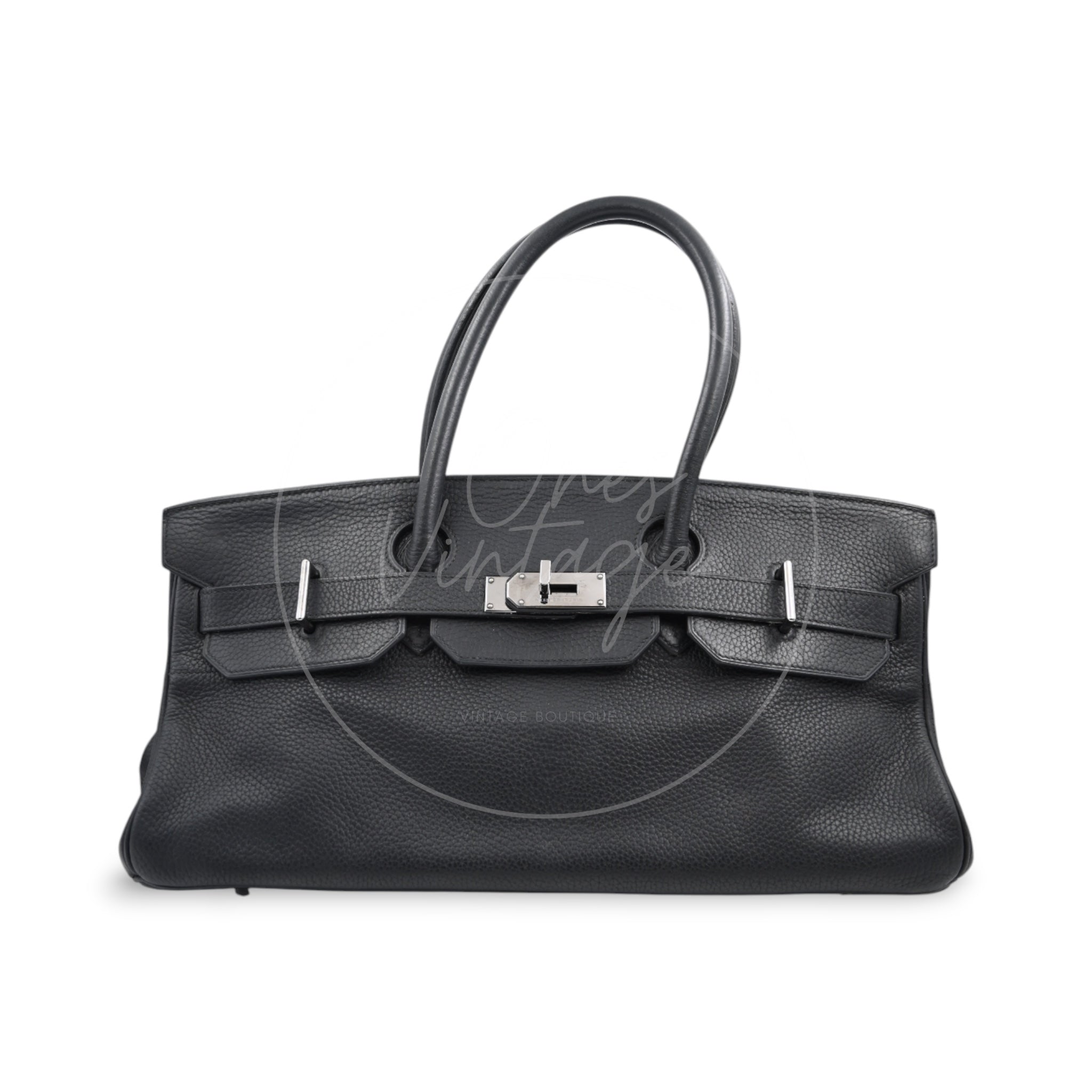 Hermes Shoulder Birkin PHW Black Square H