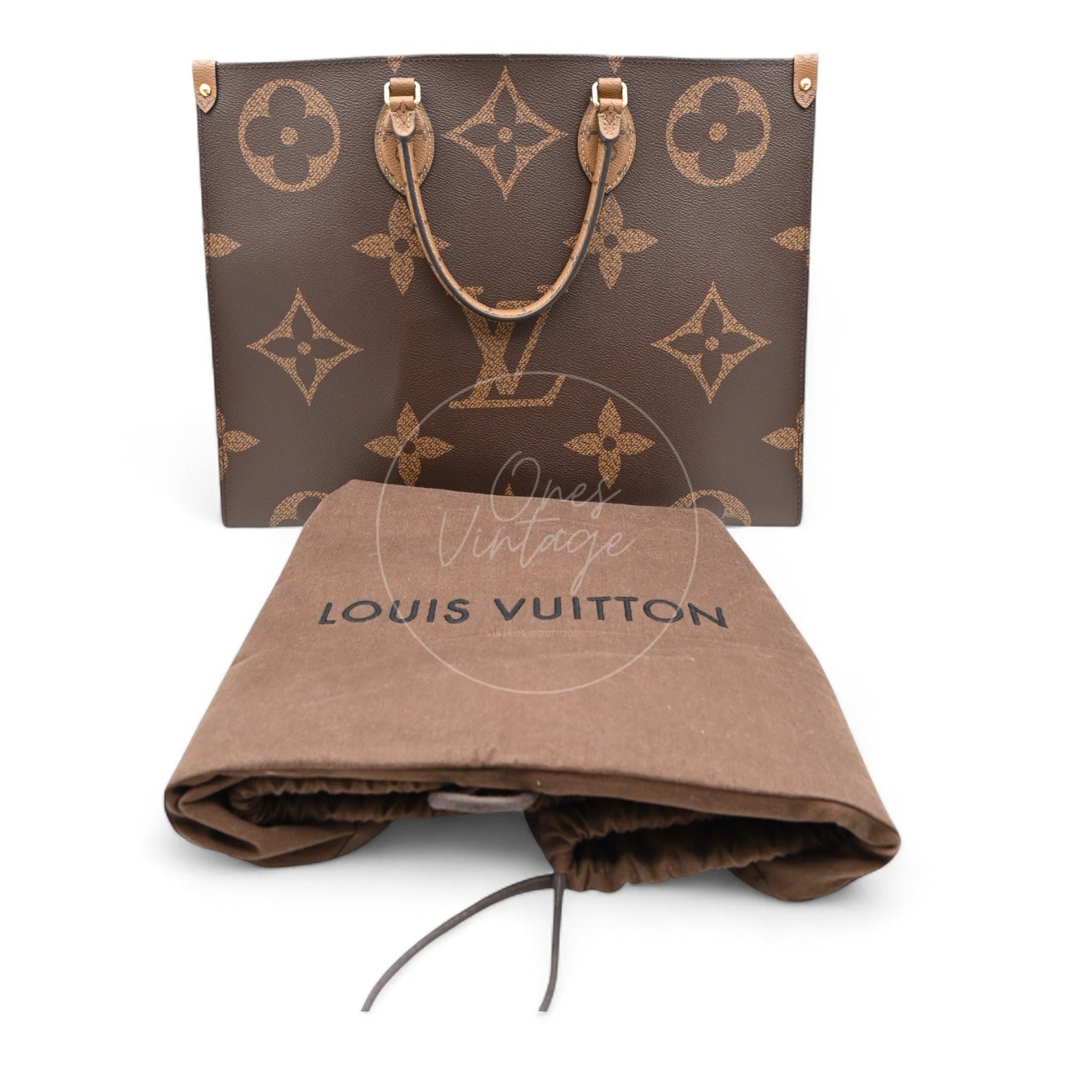 Louis Vuitton M45320 OnTheGo GM&Monogram 2Way Bag Brown