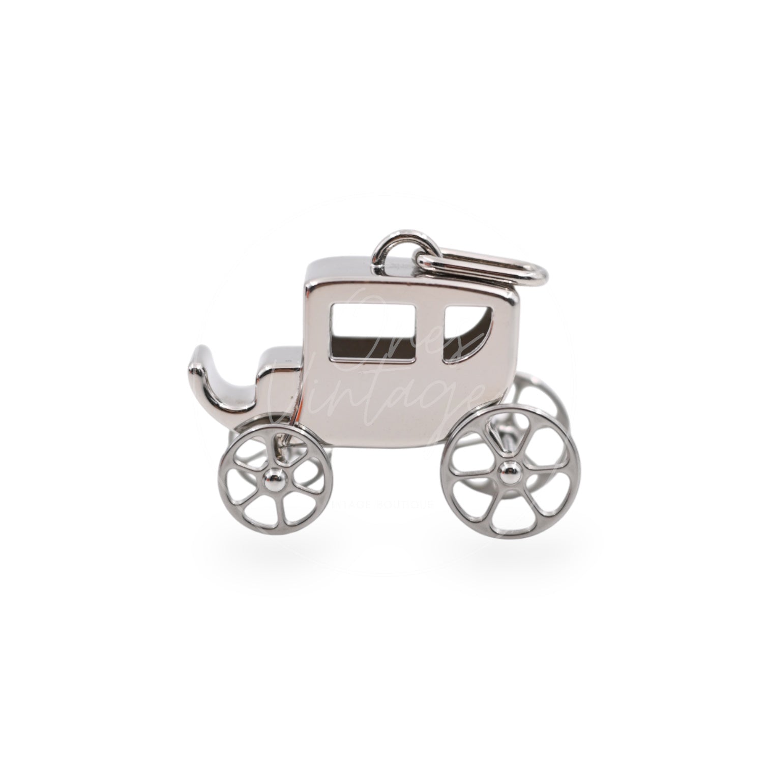 Hermes Hermes Silver and Palladium Caleche Carriage Curiosite Curiosity Charm Pendant