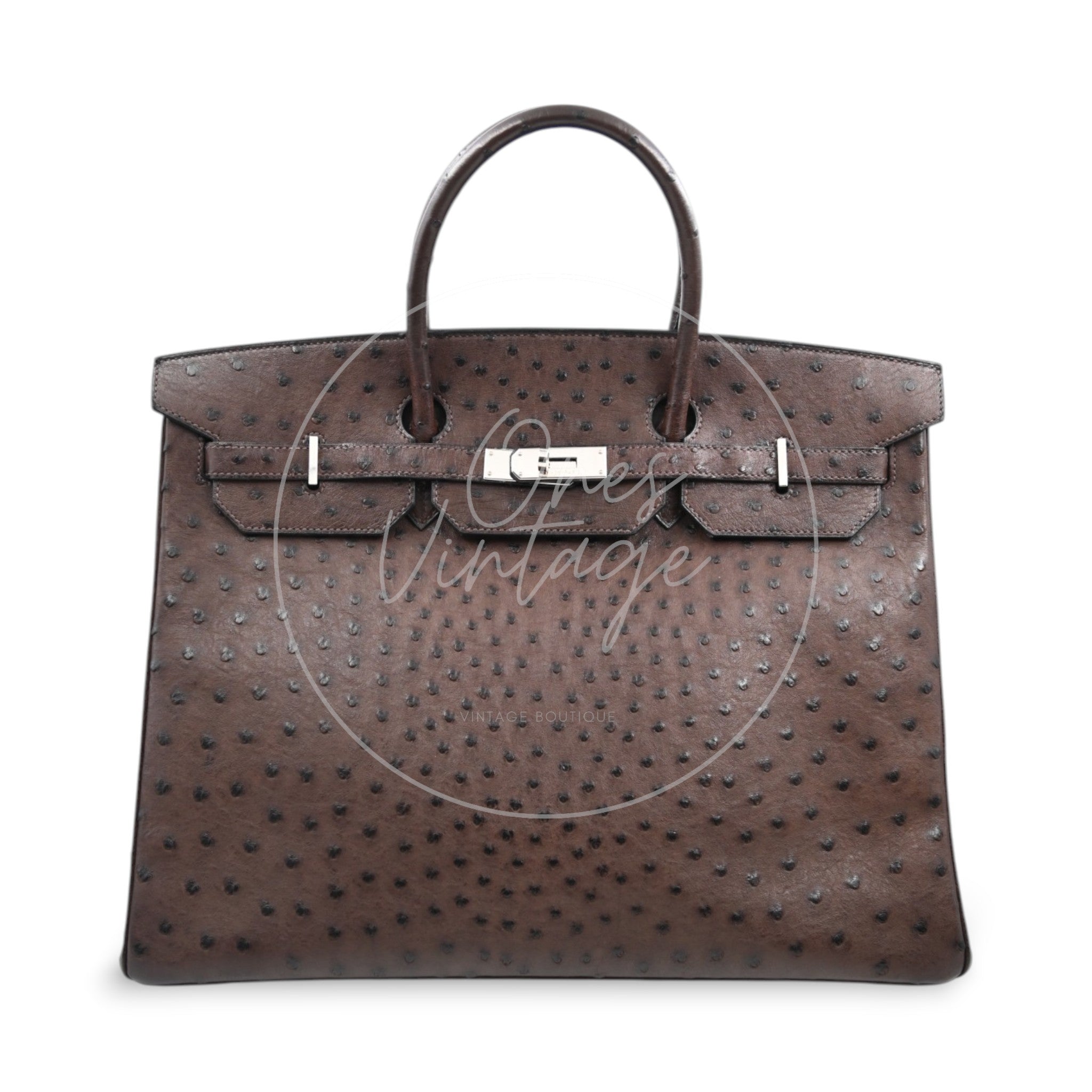 Hermes Birkin 40 Ostrich PHW brown Square M
