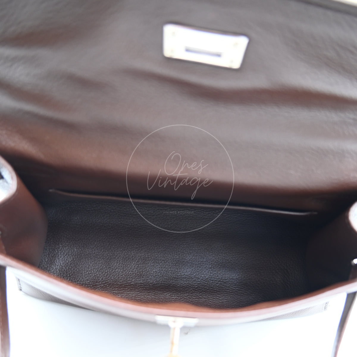 Hermès Kelly Pochette PHW Ebene Square H
