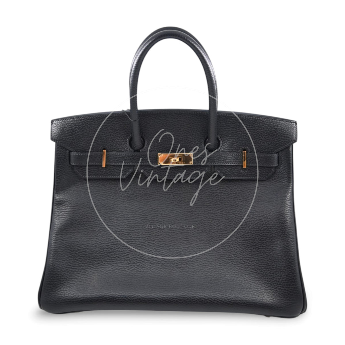 Hermès Togo Birkin 35 Black GHW Square G