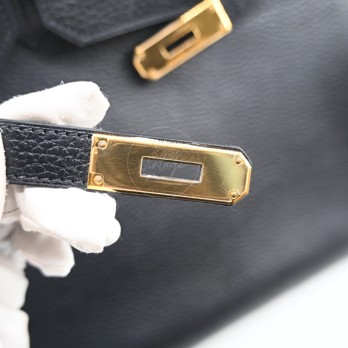 Hermès Togo Birkin 35 Black GHW Square G