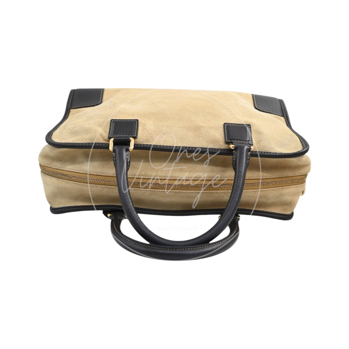Loewe Amazona 36 Suede Calfskin Handbag Gold Brown GHW Series 05
