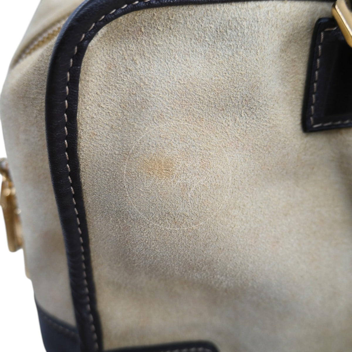 Loewe Amazona 36 Suede Calfskin Handbag Gold Brown GHW Series 05