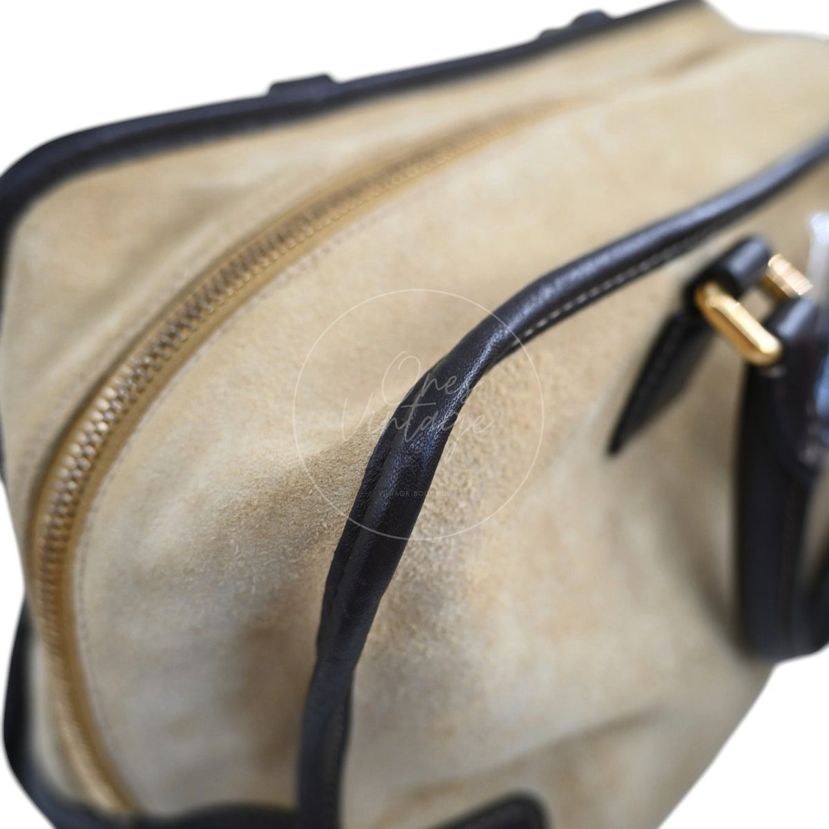 Loewe Amazona 36 Suede Calfskin Handbag Gold Brown GHW Series 05