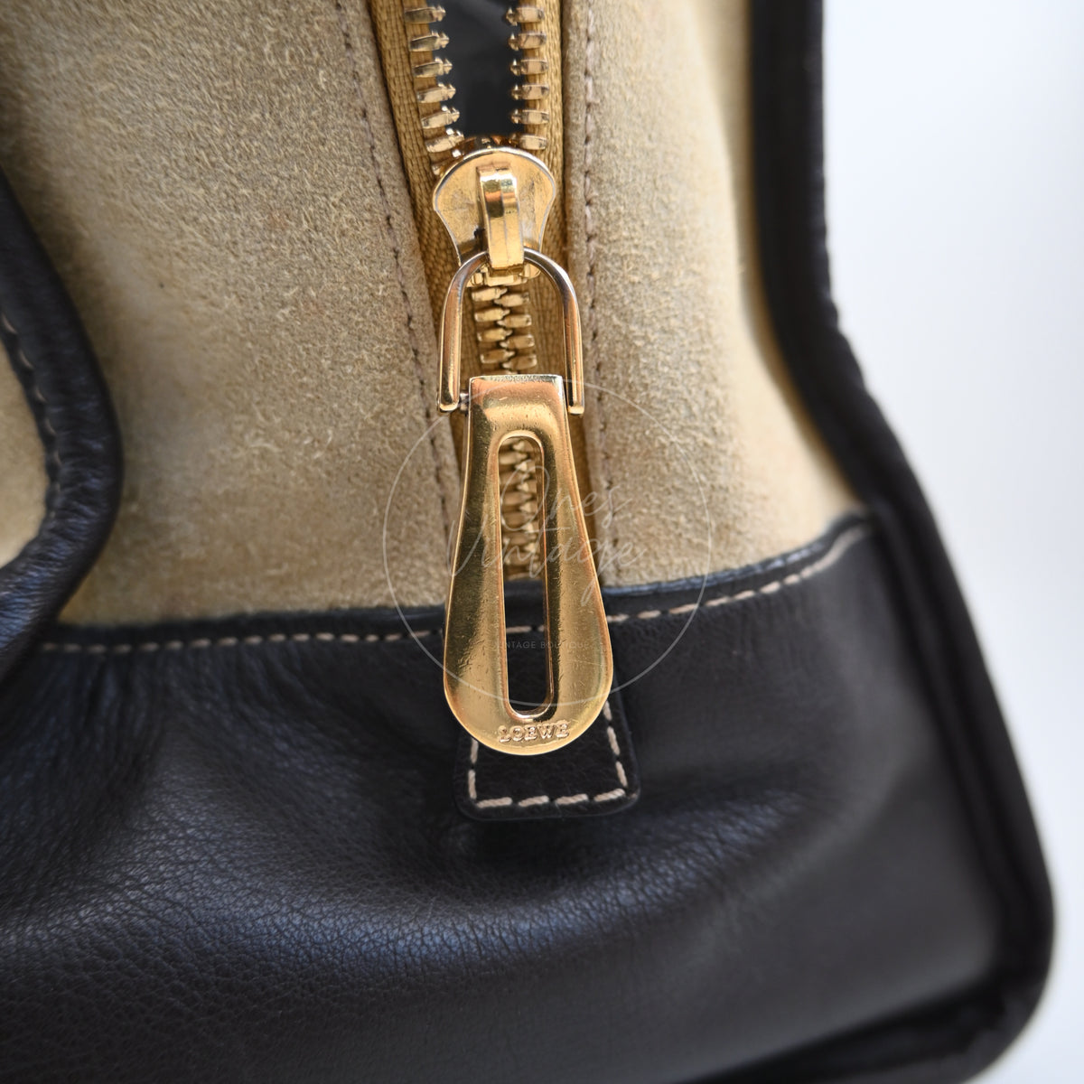 Loewe Amazona 36 Suede Calfskin Handbag Gold Brown GHW Series 05