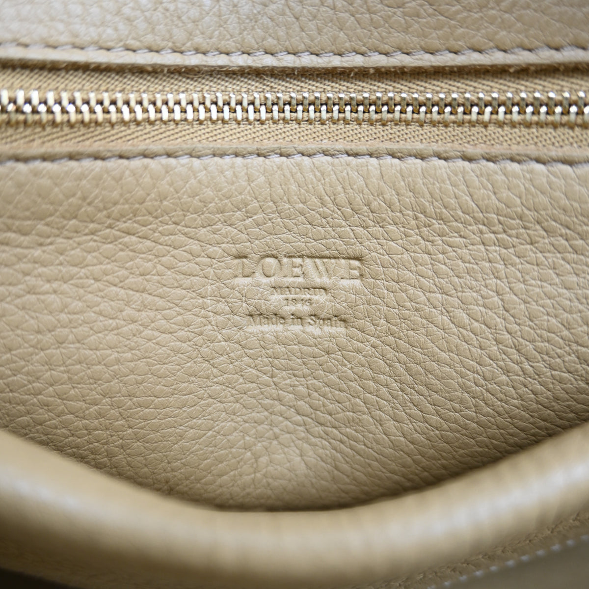 Loewe Amazona 36 Suede Calfskin Handbag Gold Brown GHW Series 05