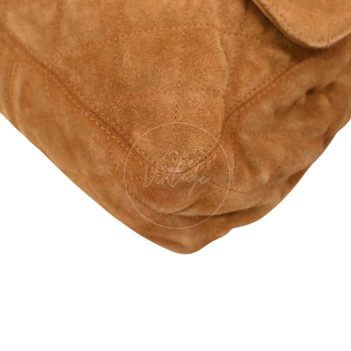 Chanel CC Logo Quilted Suede Turnlock Flap Shoulder Bag GHW Brown Series 4