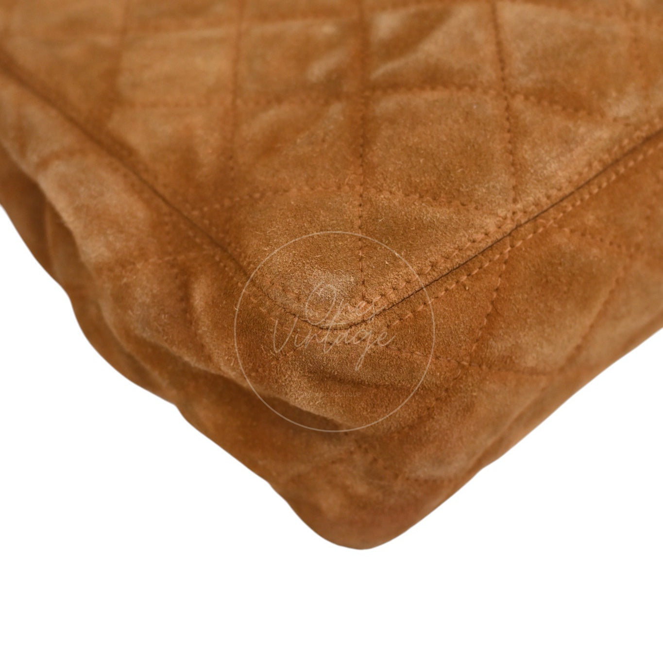 Chanel CC Logo Quilted Suede Turnlock Flap Shoulder Bag GHW Brown Series 4