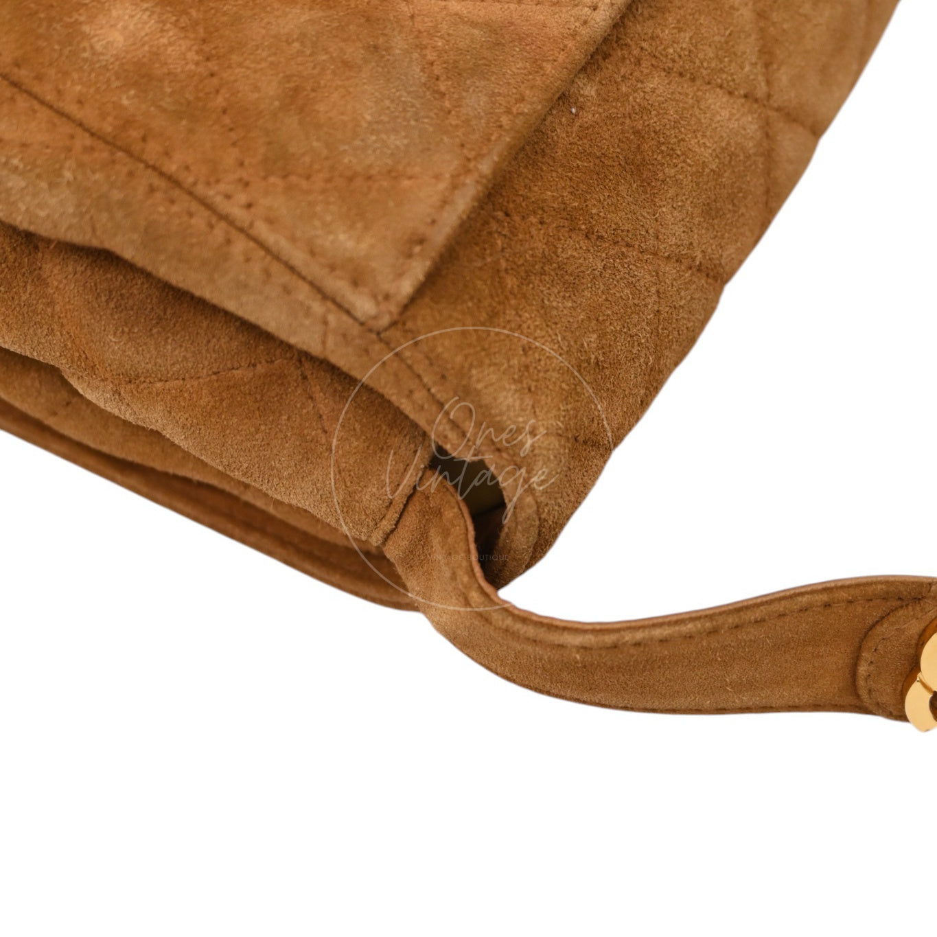 Chanel CC Logo Quilted Suede Turnlock Flap Shoulder Bag GHW Brown Series 4