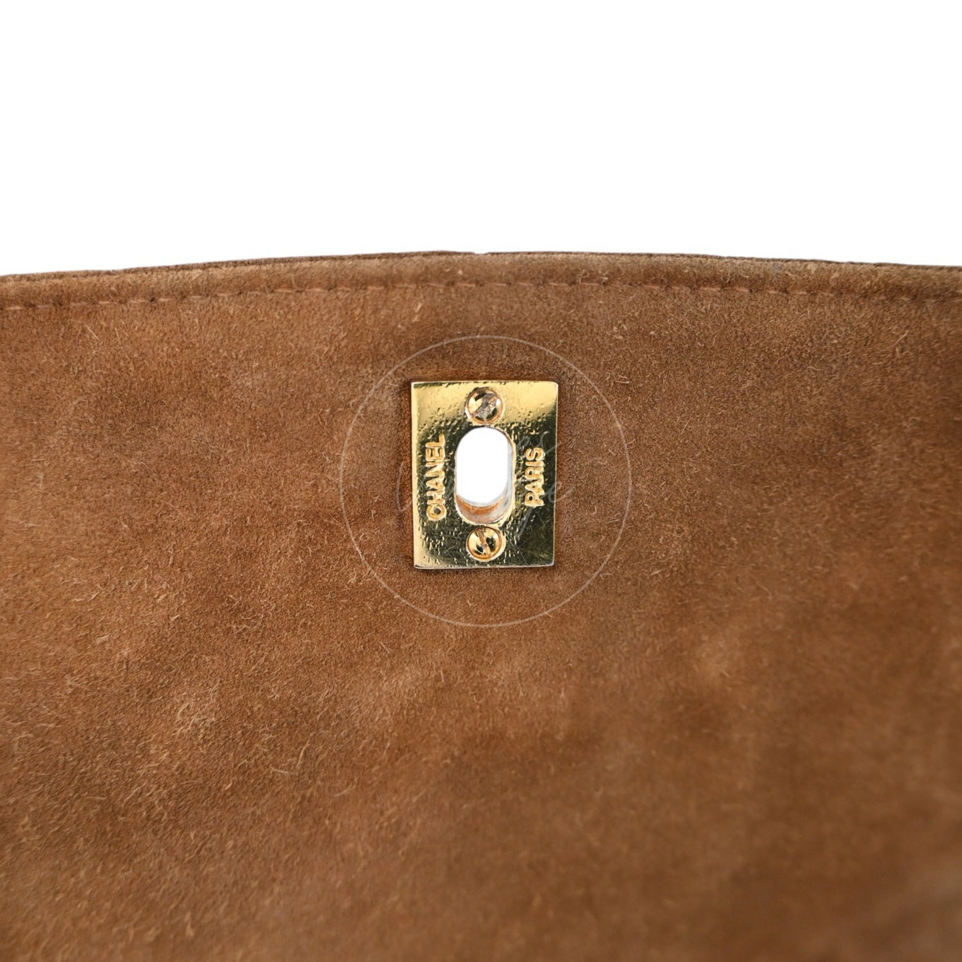 Chanel CC Logo Quilted Suede Turnlock Flap Shoulder Bag GHW Brown Series 4