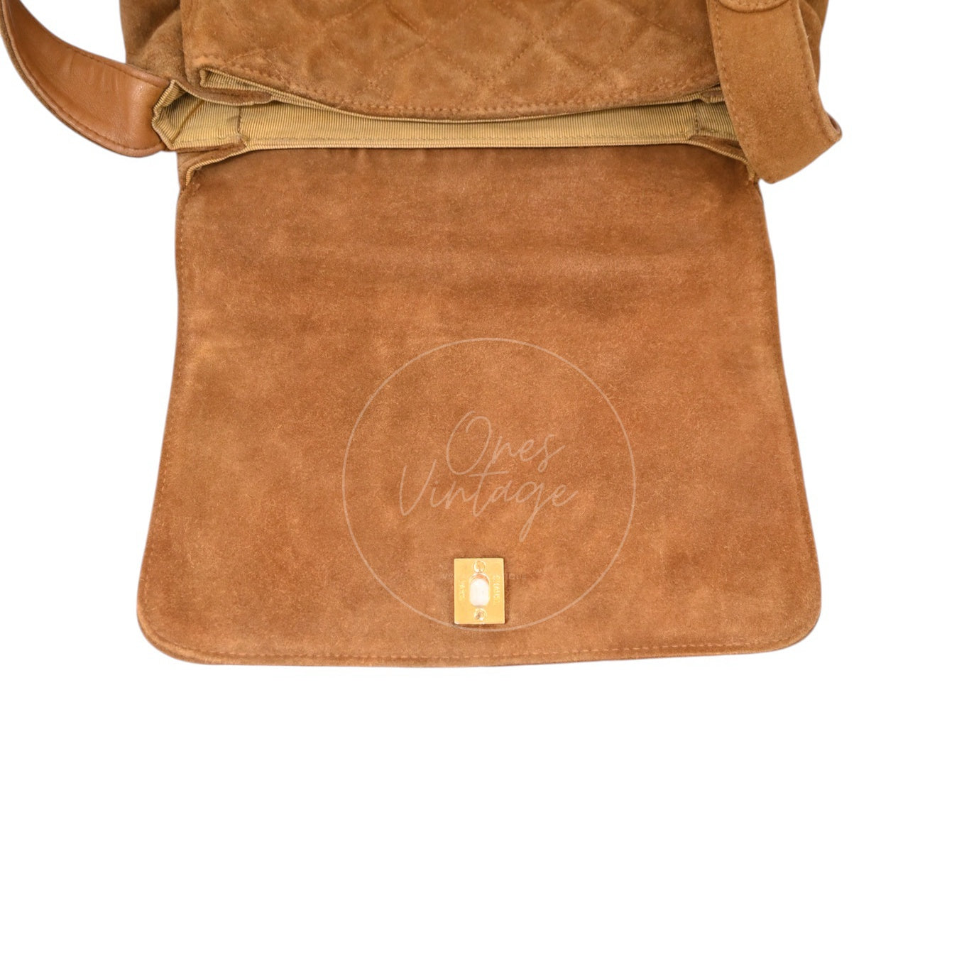 Chanel CC Logo Quilted Suede Turnlock Flap Shoulder Bag GHW Brown Series 4