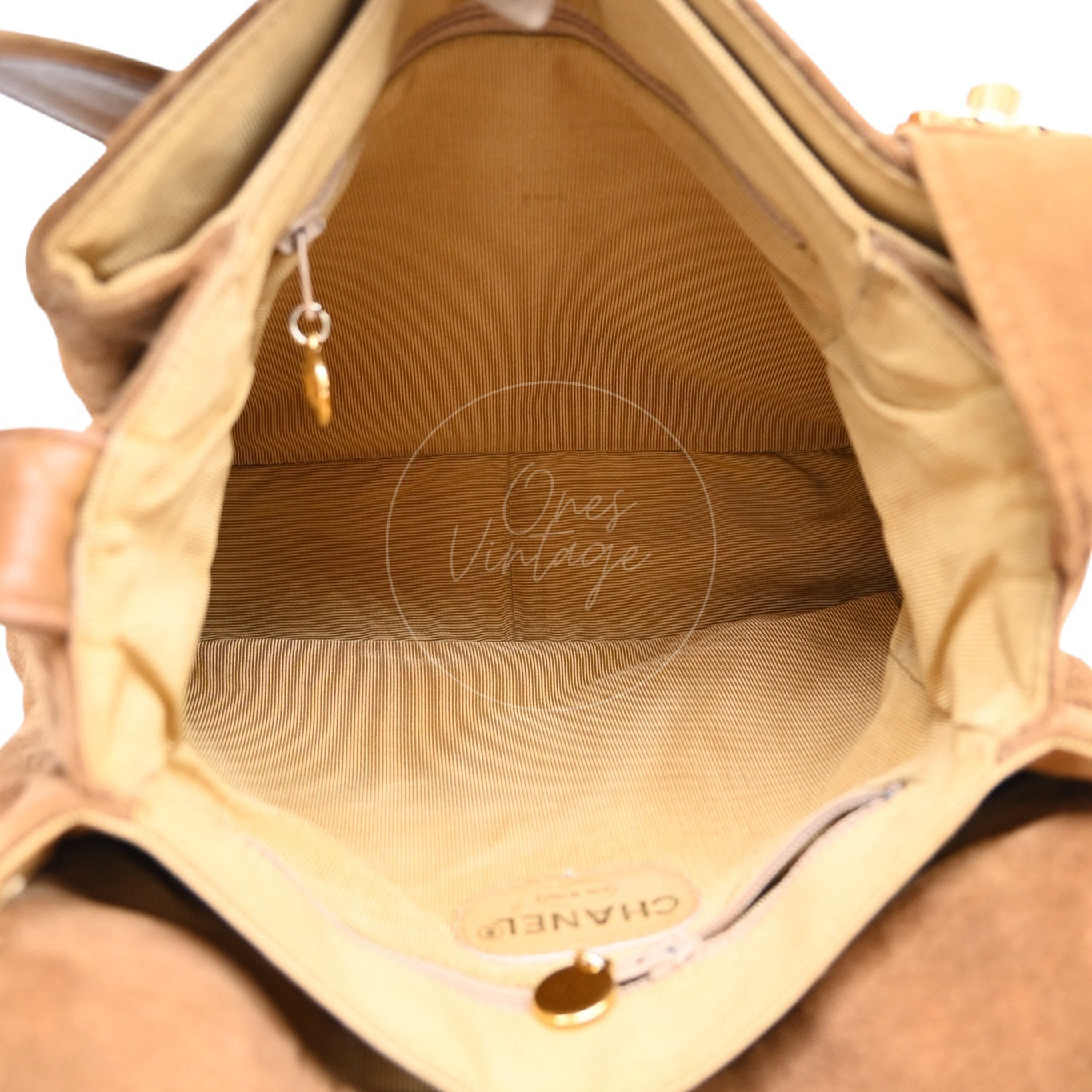 Chanel CC Logo Quilted Suede Turnlock Flap Shoulder Bag GHW Brown Series 4
