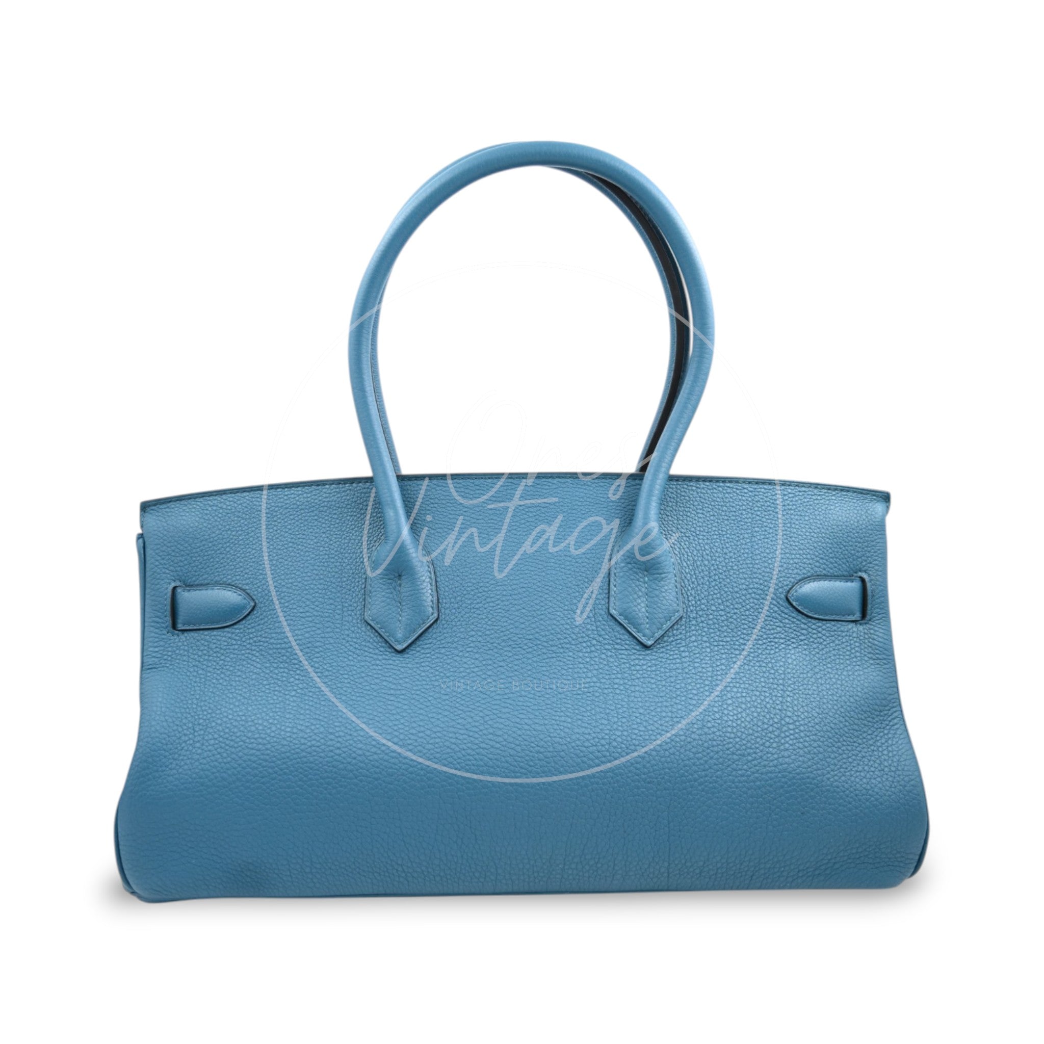 Hermes Birkin Shoulder 42 PHW Blue Square P