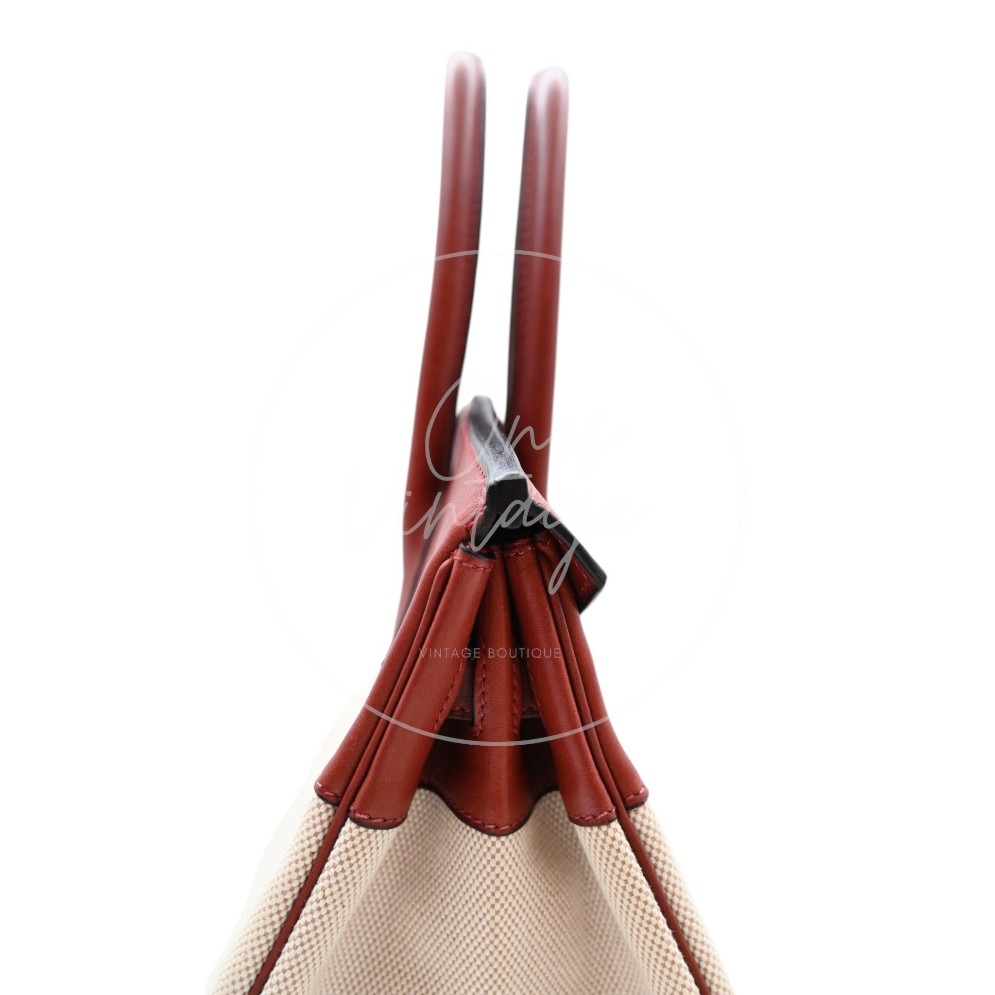 Hermes Birkin 30 Rouge H Swift Toile GHW Square F