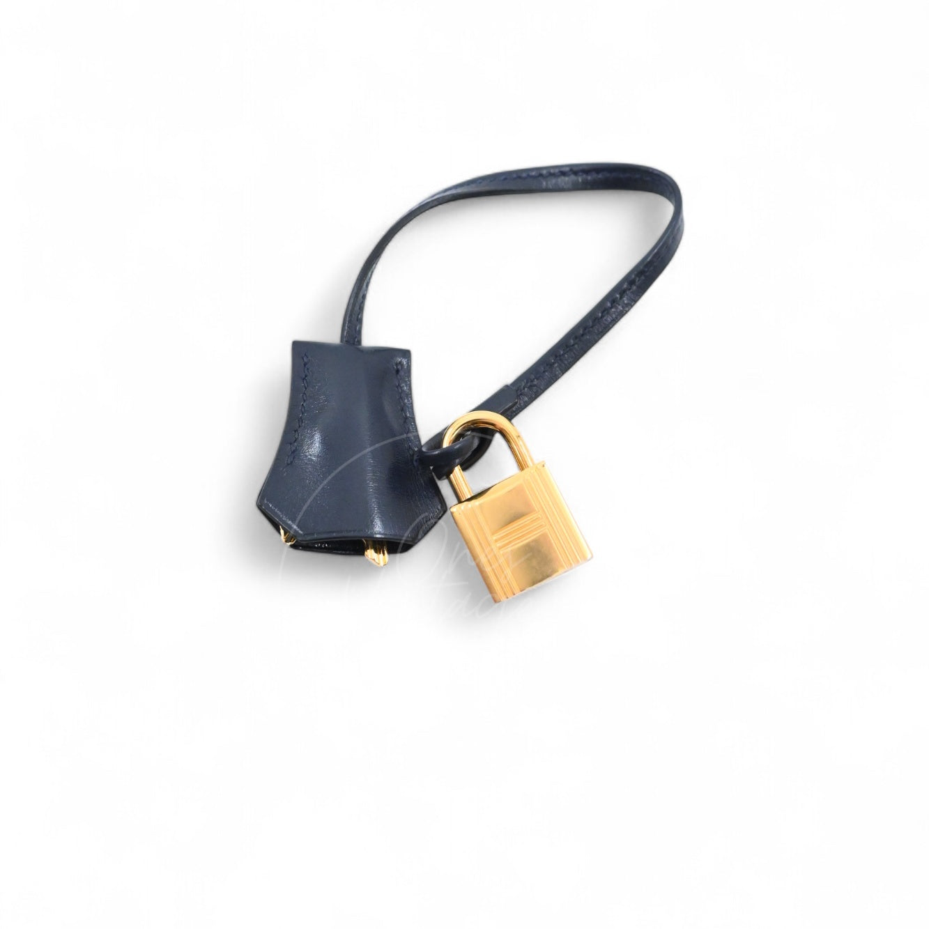Hermes Kelly 28 Box Denim Jean GHW Navy Circle U
