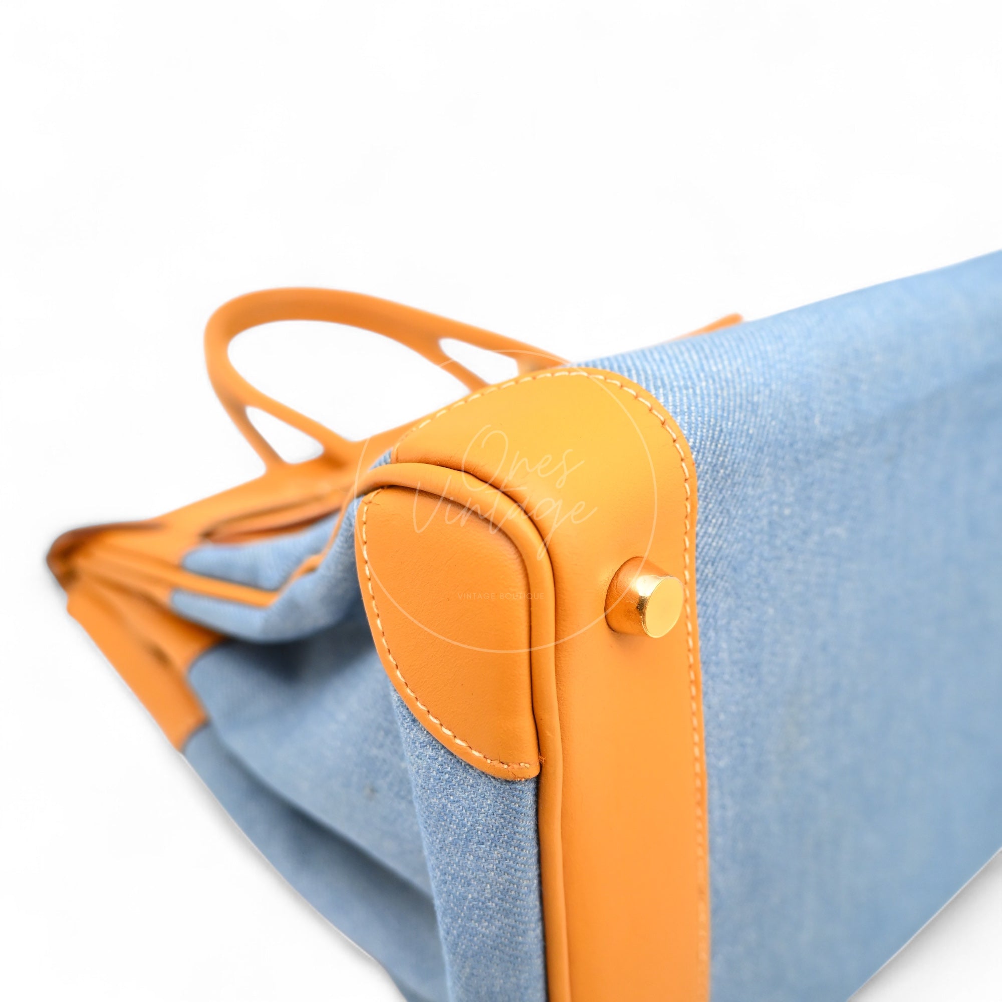 Hermes Birkin 30 Swift Denim Jean GHW Beige Square I