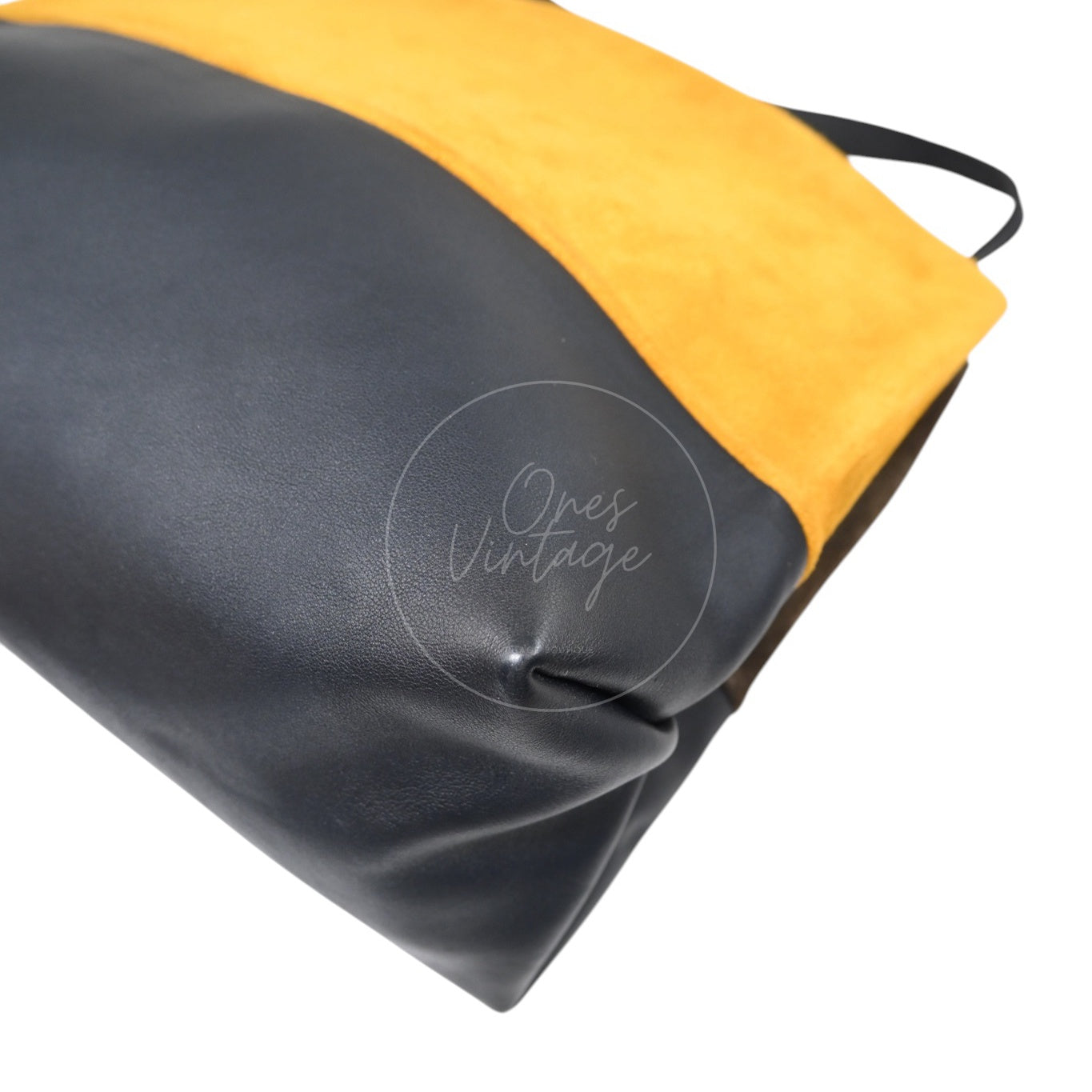 Celine All Soft Suede Leather Shoulder Bag SHW Yellow F-CU-0148