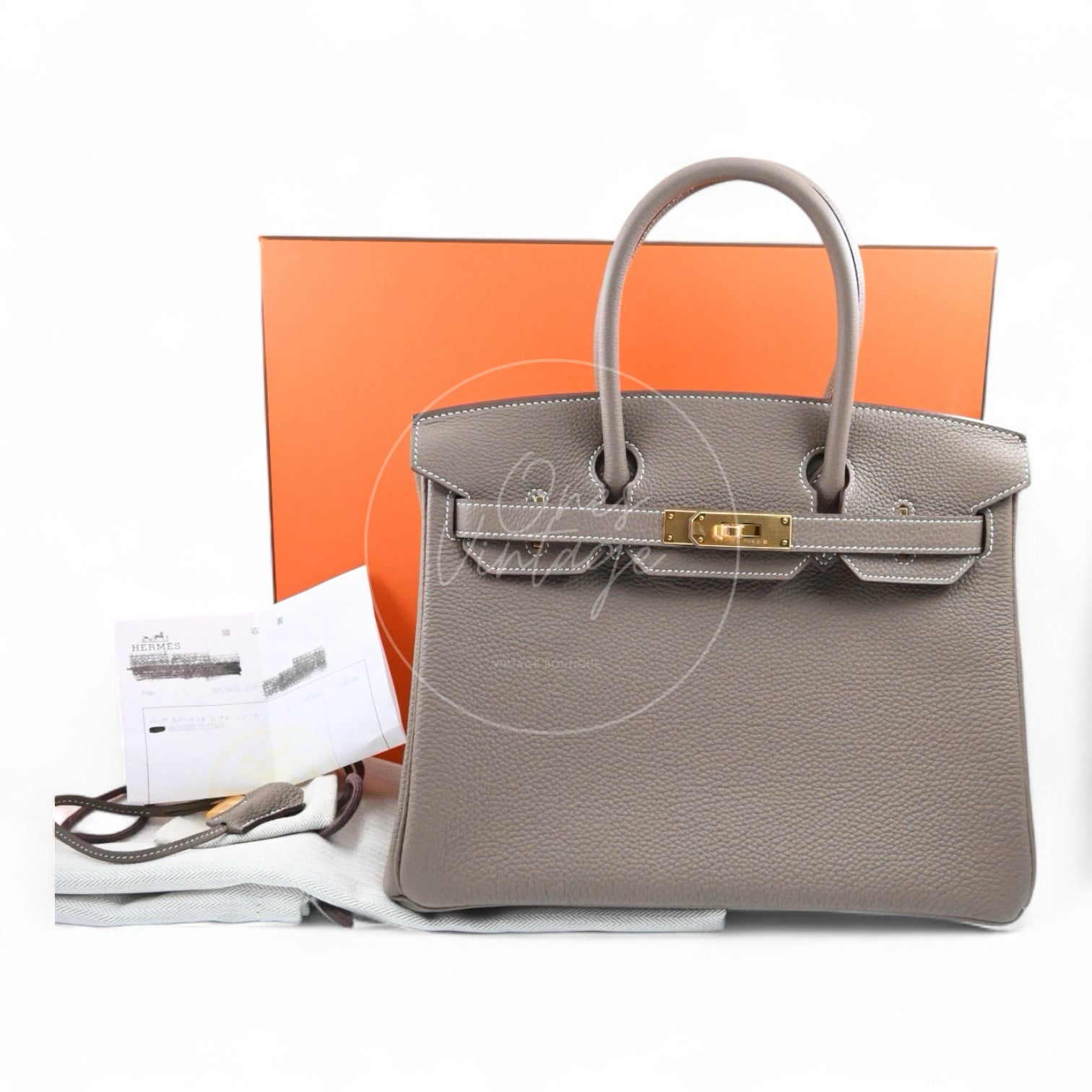 Hermes Birkin 30 Togo GHW Etoupe Stamp W